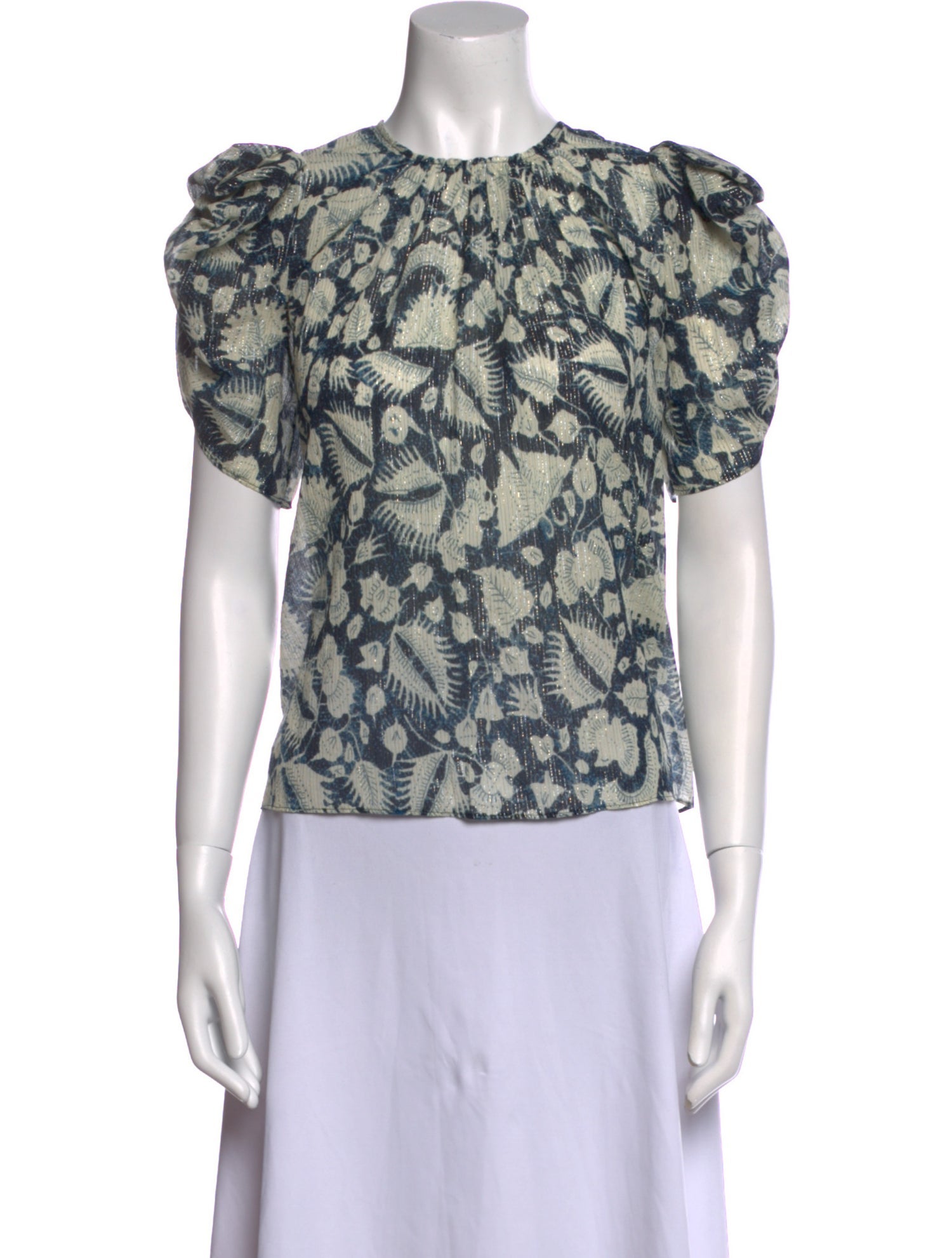 Ulla Johnson Printed Crew Neck Blouse