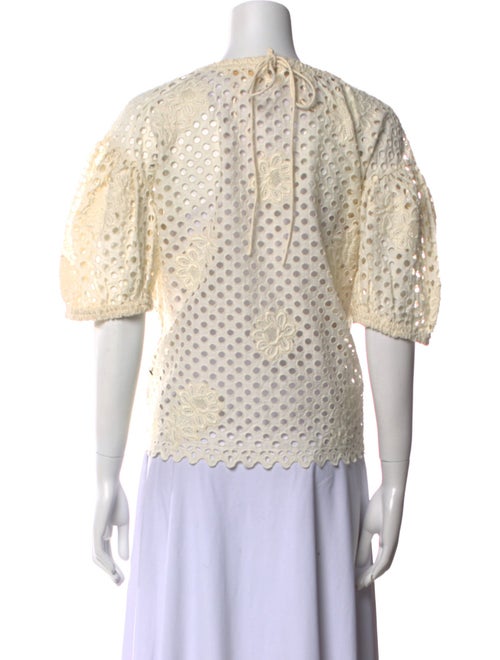Ulla Johnson Lace Pattern Bateau Neckline Blouse
