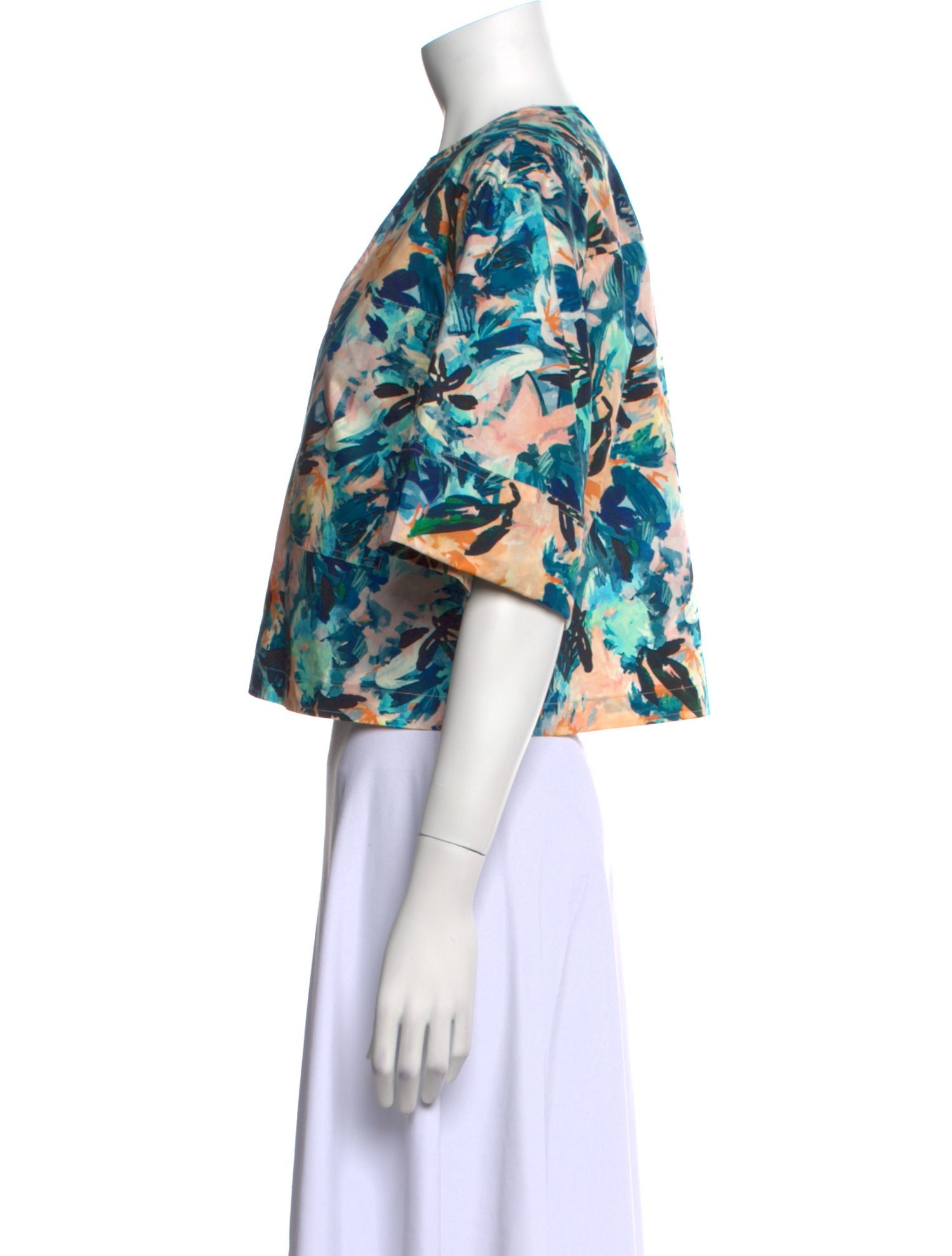 Ulla Johnson Floral Print V-Neck Crop Top w/ Tags