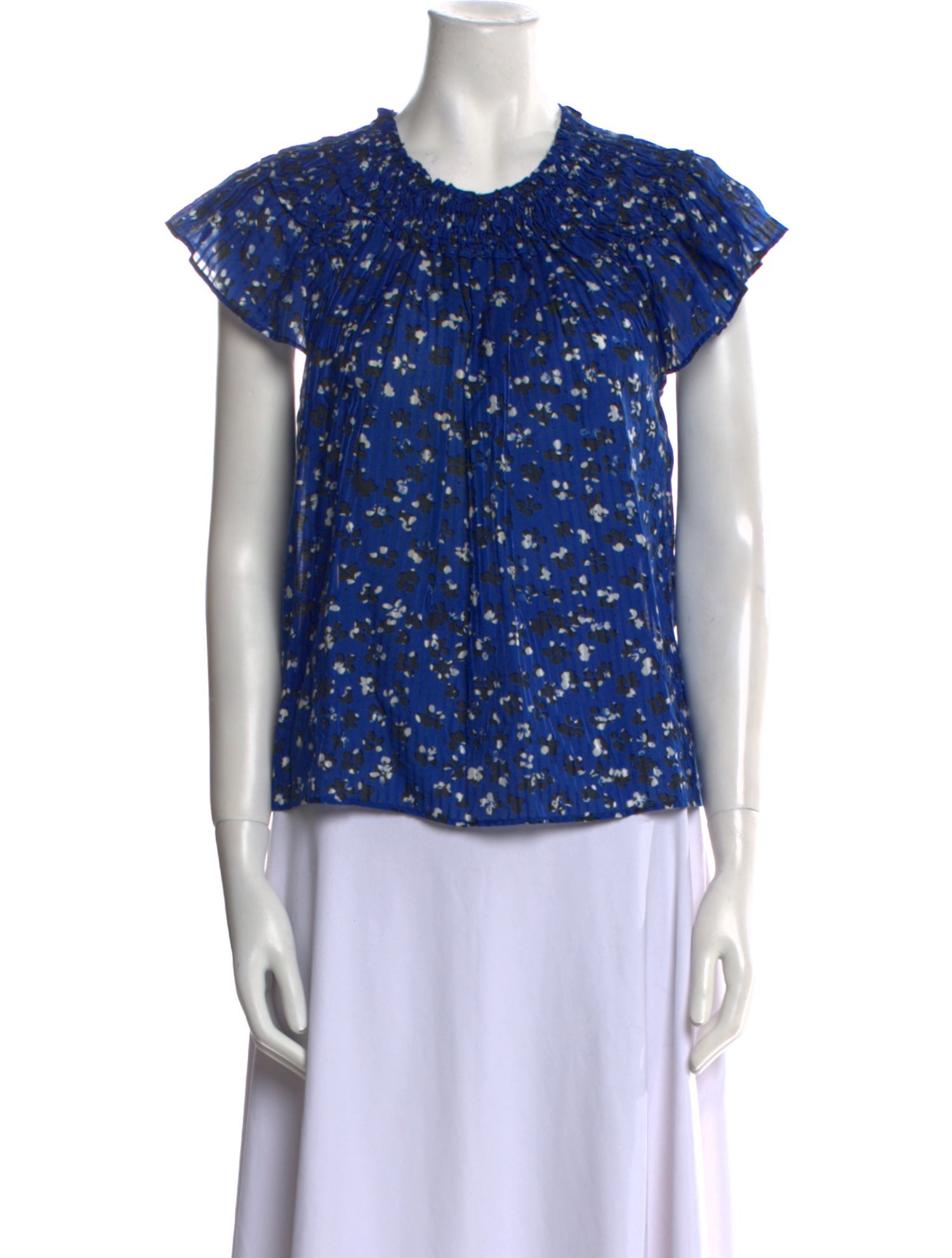 Ulla Johnson Floral Print Crew Neck Blouse