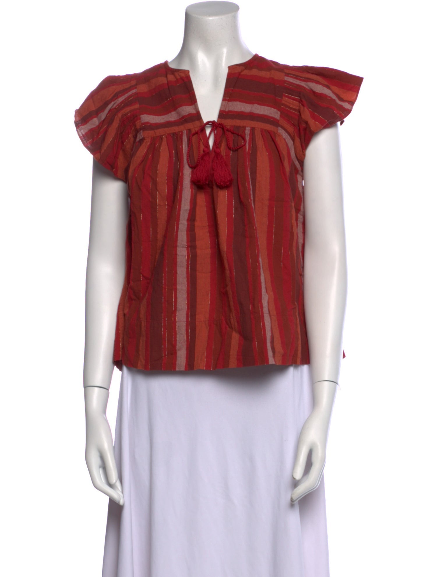 Ulla Johnson V-Neck Short Sleeve Blouse