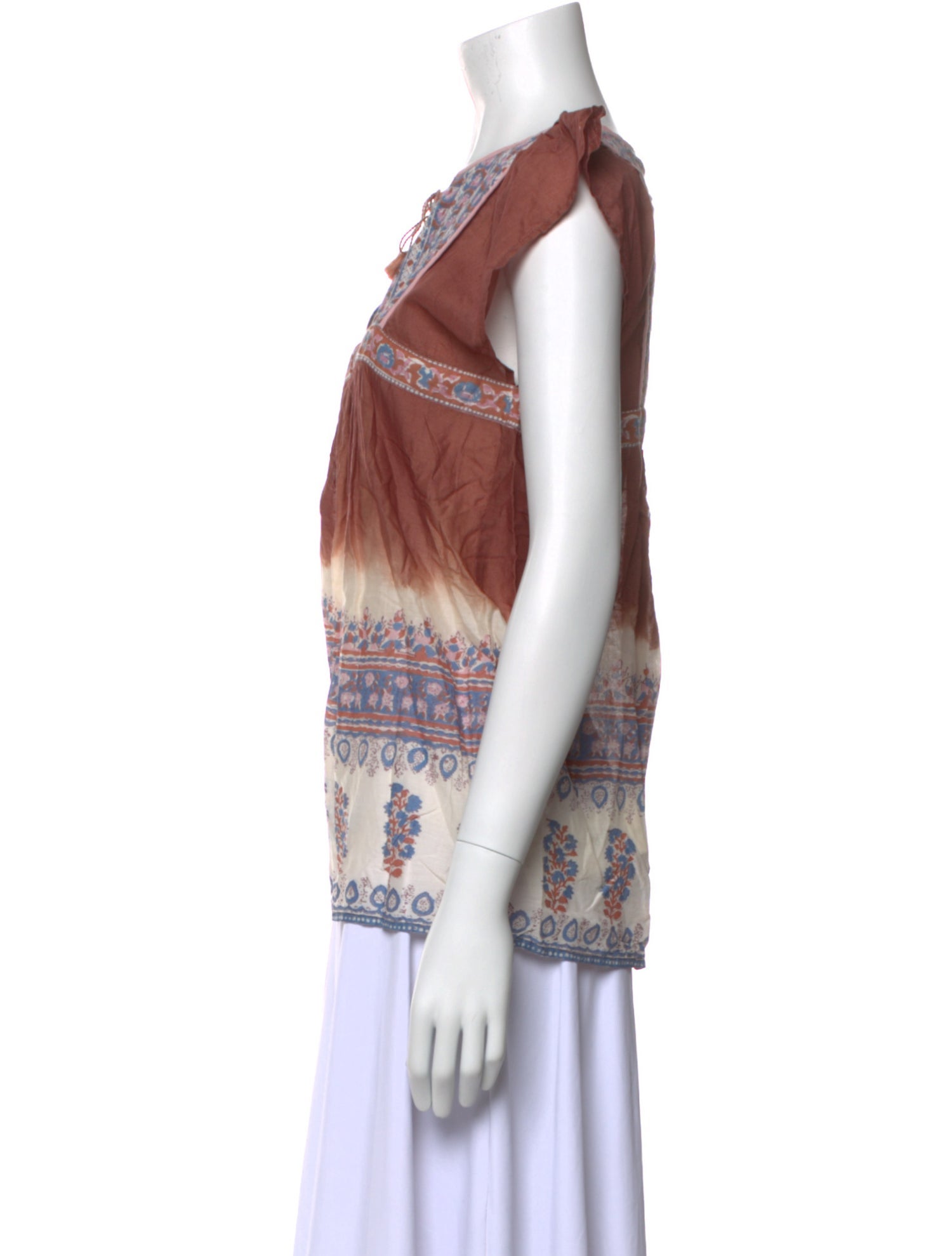 Ulla Johnson Printed Tie Neck Blouse