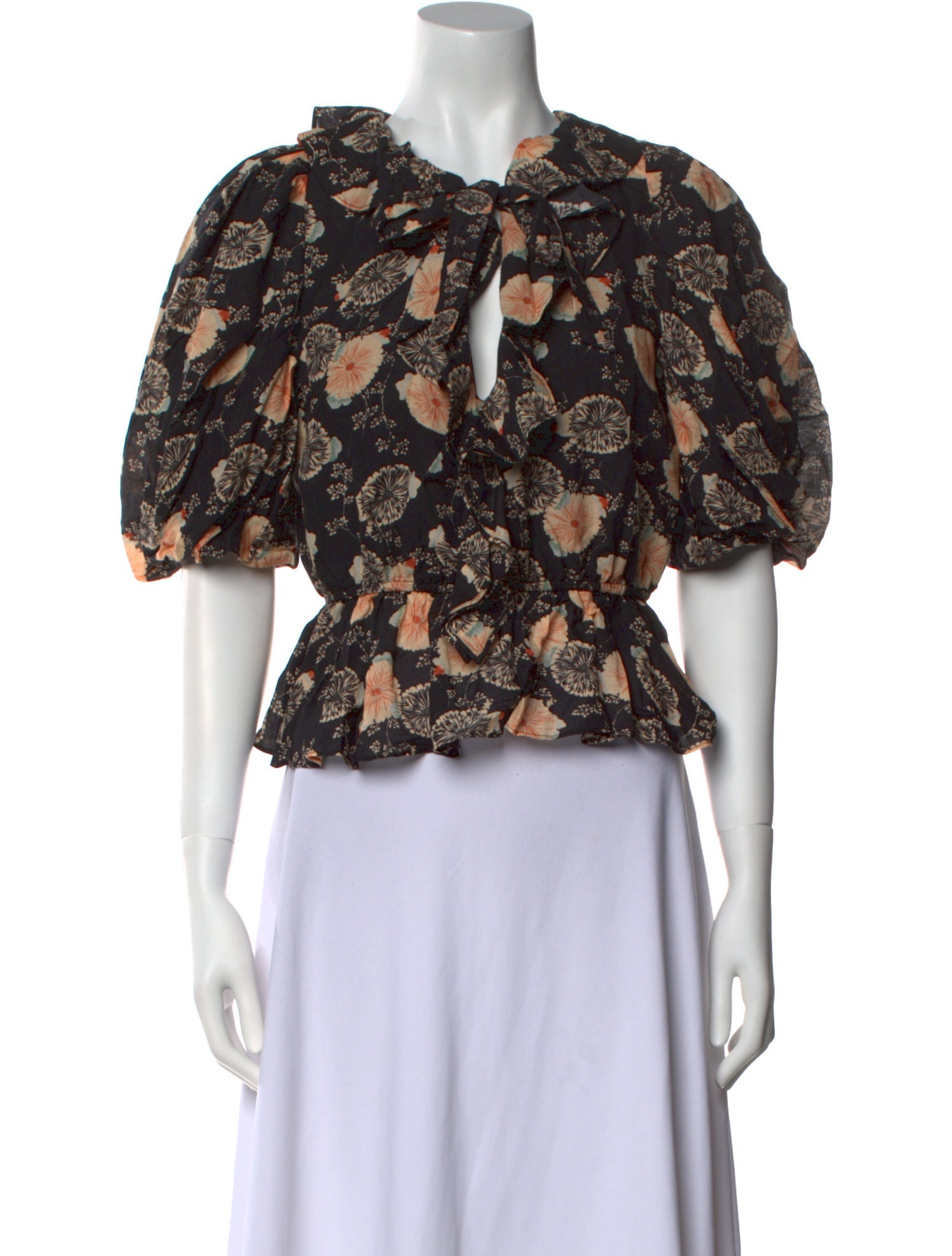 Ulla Johnson Floral Print V-Neck Crop Top