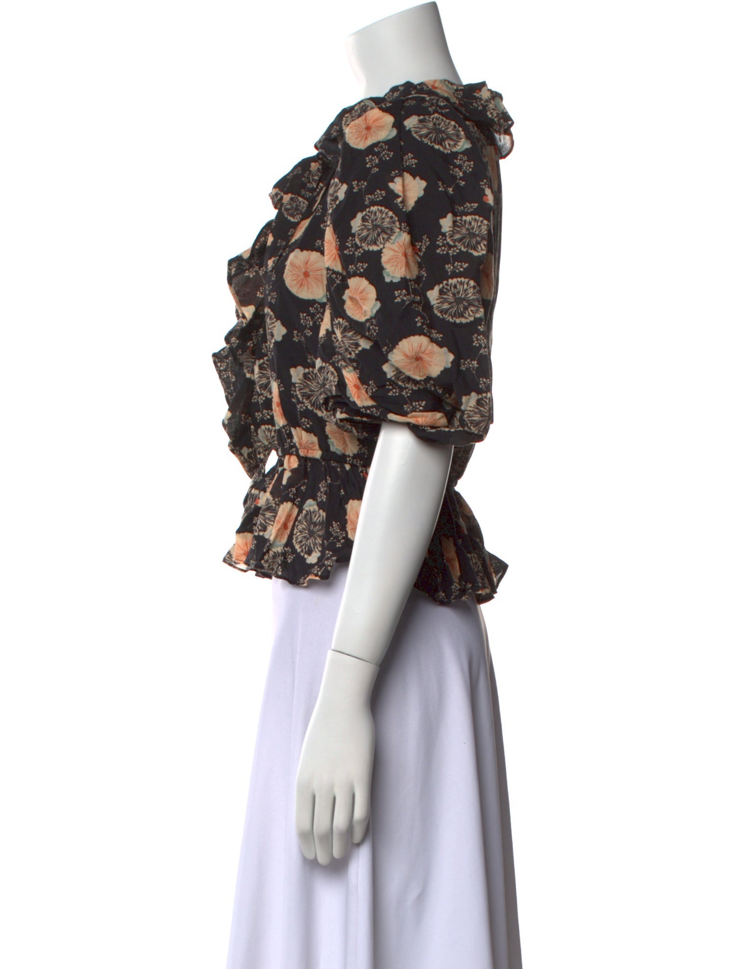 Ulla Johnson Floral Print V-Neck Crop Top