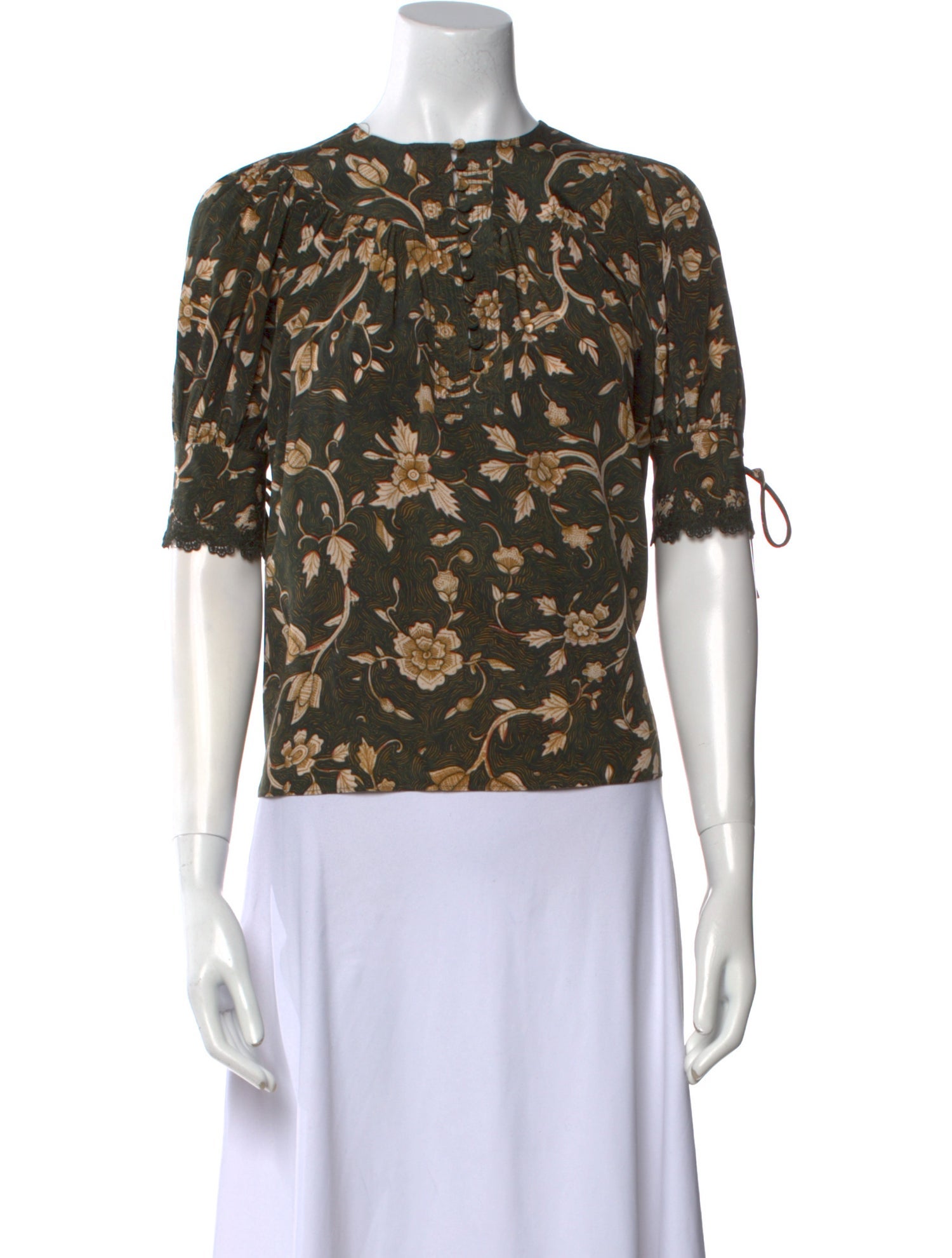 Ulla Johnson Silk Floral Print Blouse