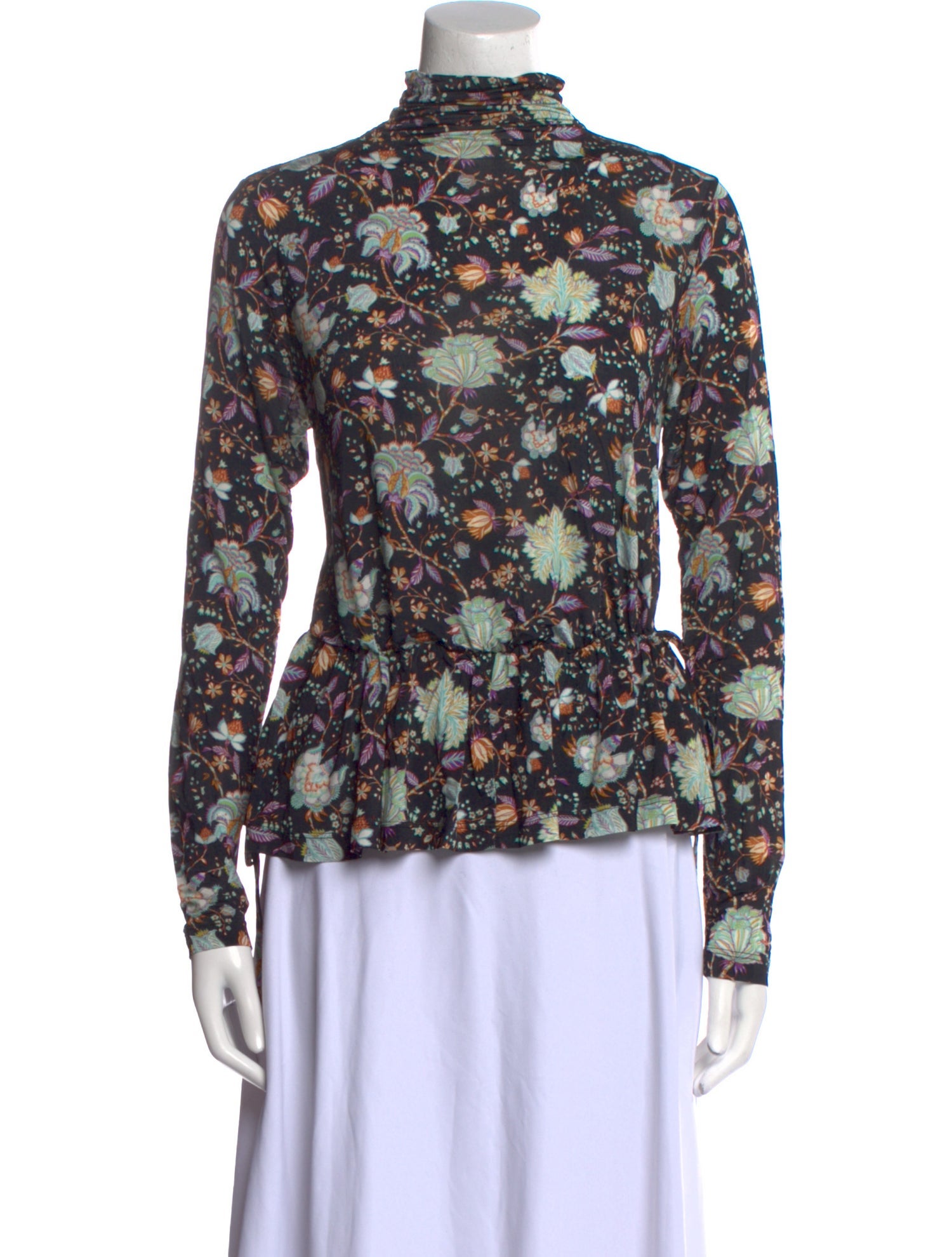 Ulla Johnson Floral Print Mock Neck Blouse
