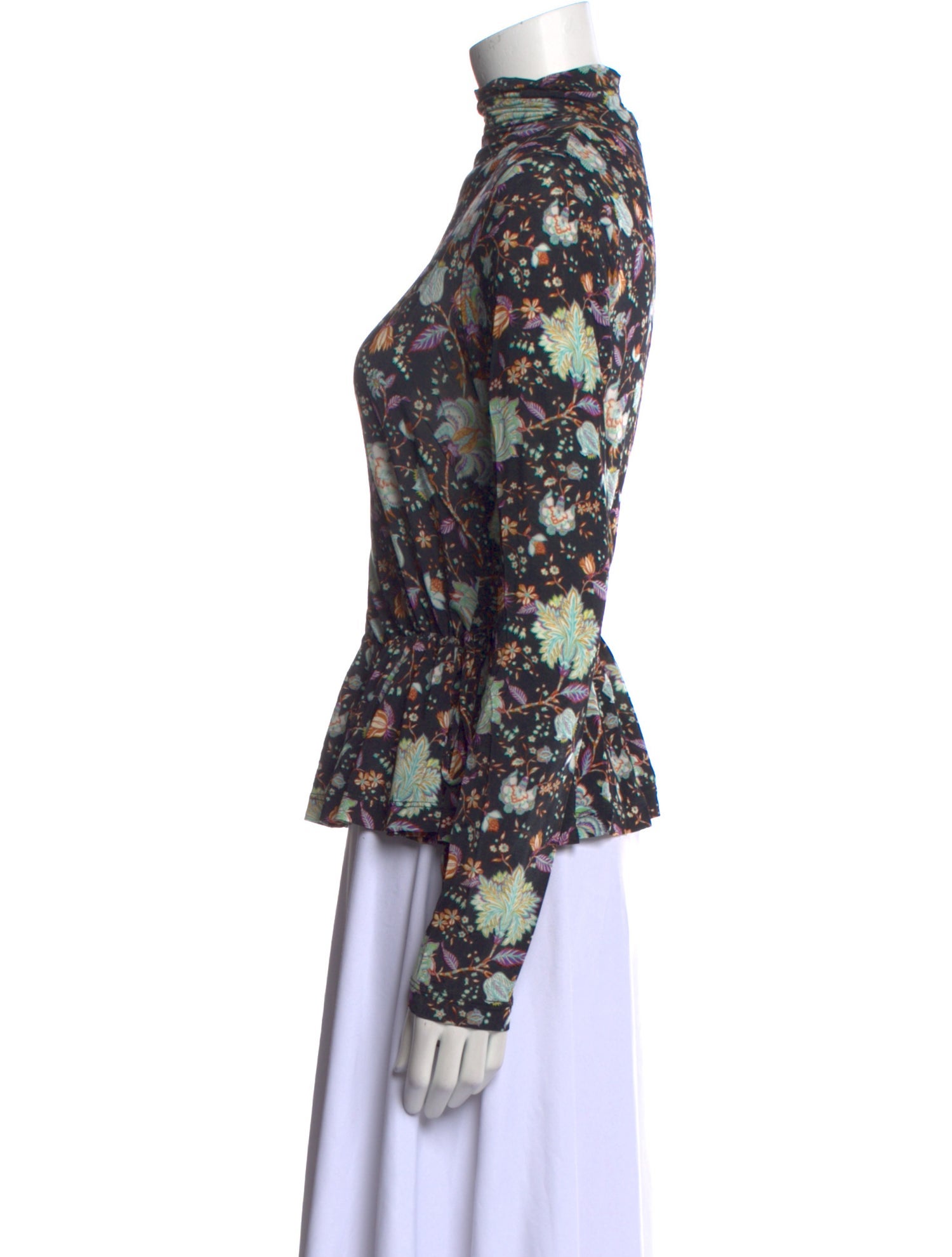 Ulla Johnson Floral Print Mock Neck Blouse