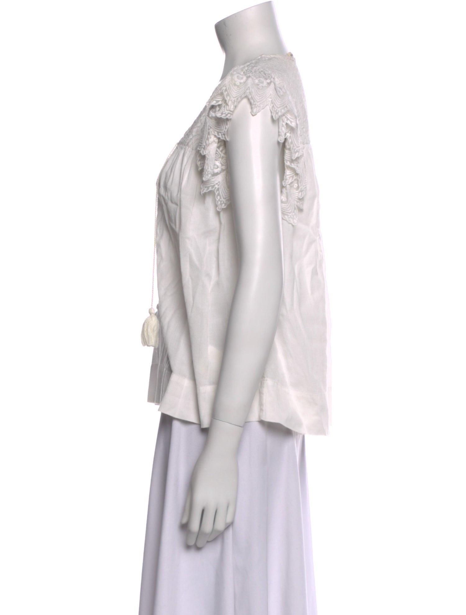 Ulla Johnson V-Neck Short Sleeve Blouse