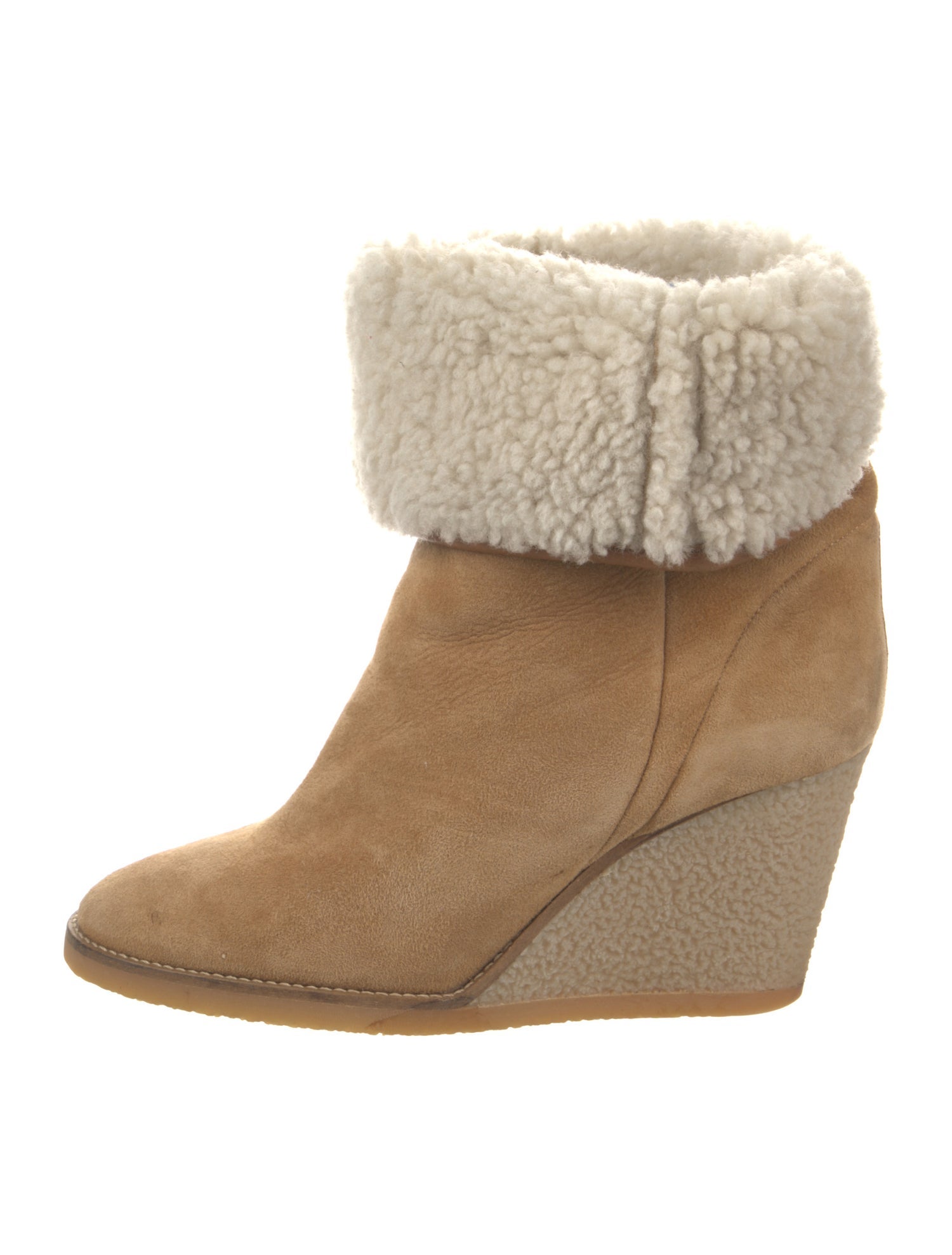 Ulla Johnson Suede Fur Trim Boots