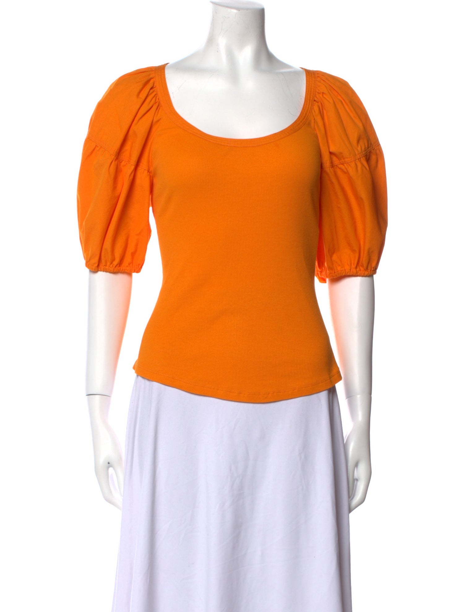 Ulla Johnson Scoop Neck Three-Quarter Sleeve Top