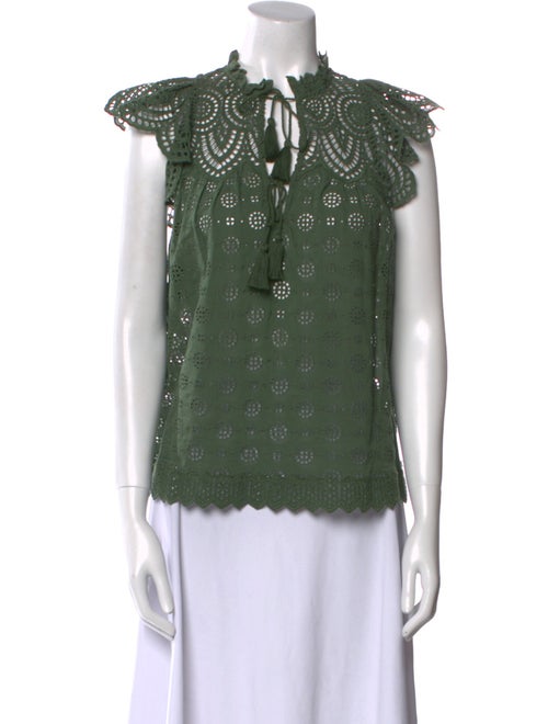 Ulla Johnson Lace Pattern Mock Neck Blouse