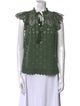 Ulla Johnson Lace Pattern Mock Neck Blouse
