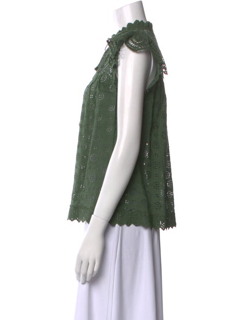 Ulla Johnson Lace Pattern Mock Neck Blouse