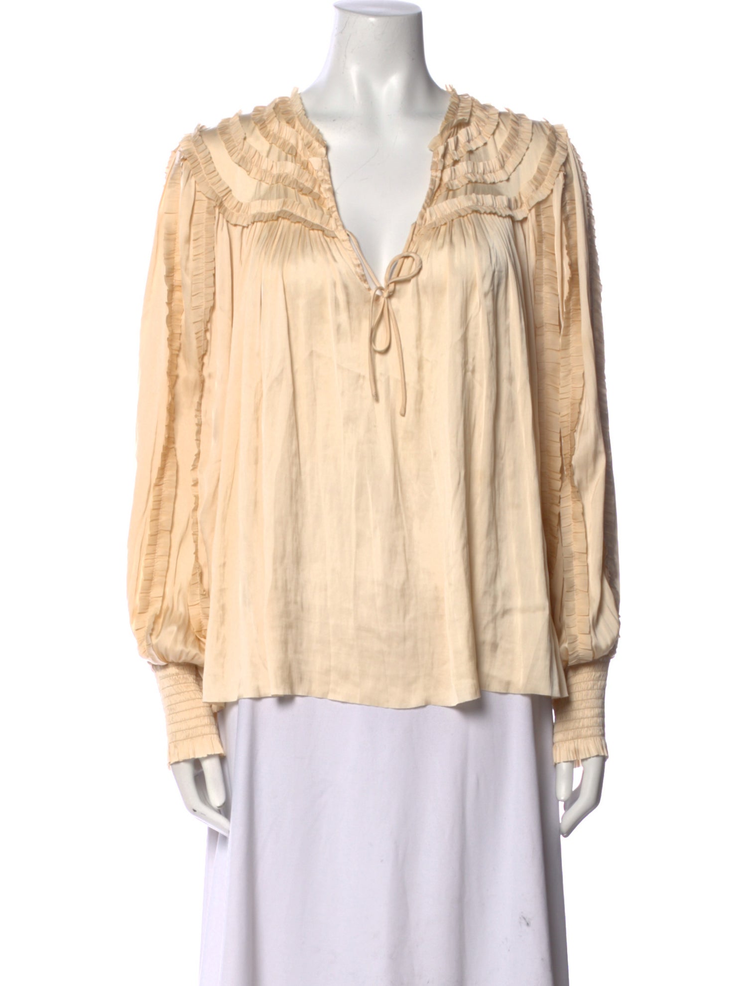 Ulla Johnson V-Neck Long Sleeve Blouse