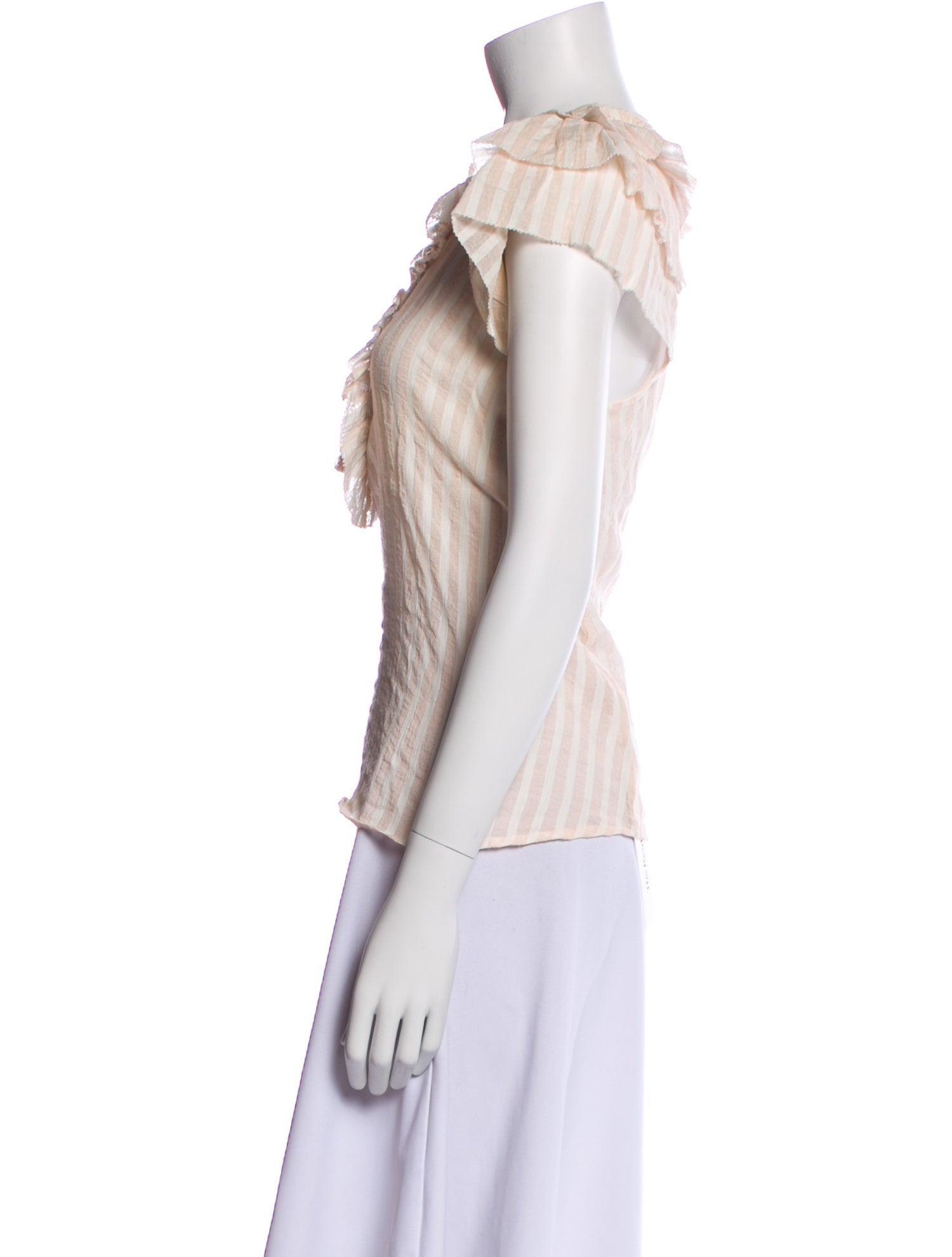 Ulla Johnson Striped Tie Neck Blouse