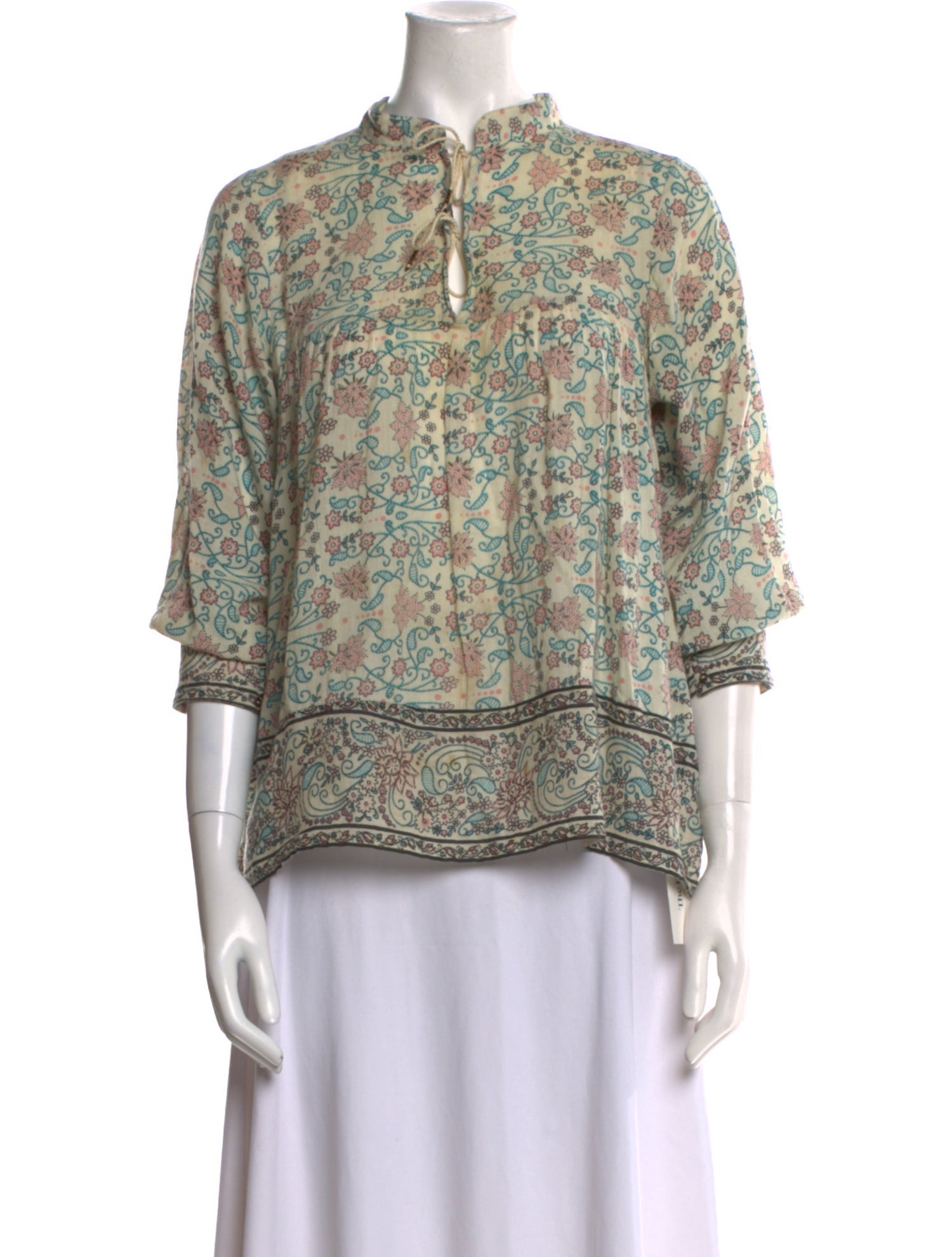 Ulla Johnson Printed Mock Neck Blouse