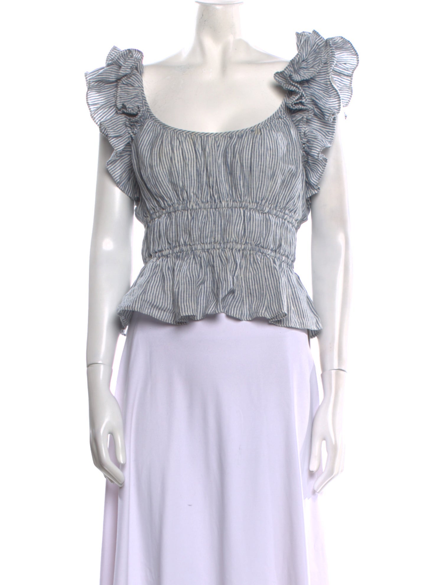 Ulla Johnson Linen Striped Crop Top