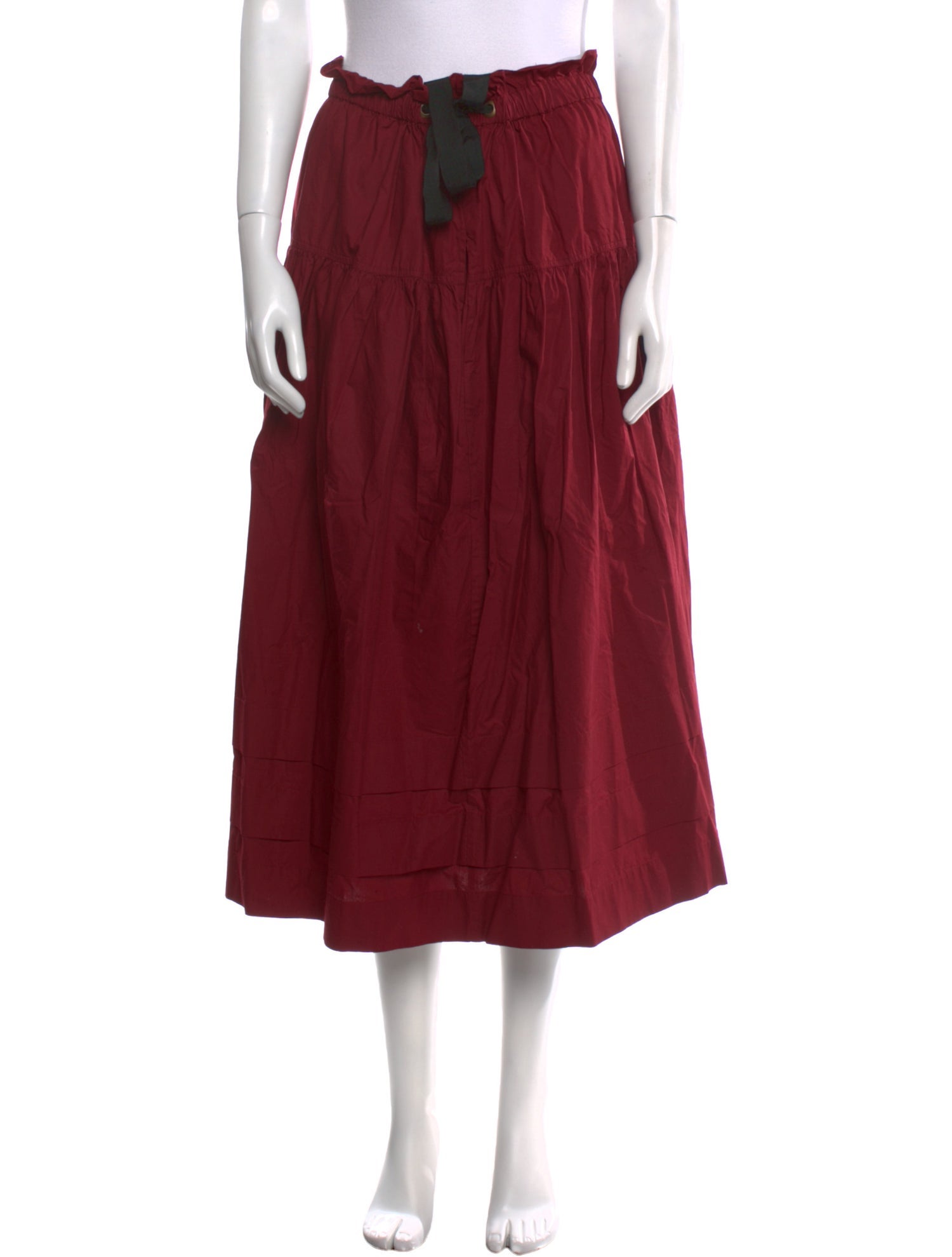 Ulla Johnson Grosgrain Trim Midi Length Skirt