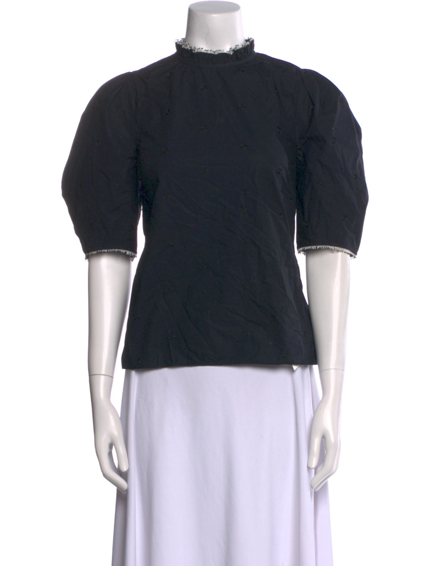 Ulla Johnson Mock Neck Short Sleeve Top