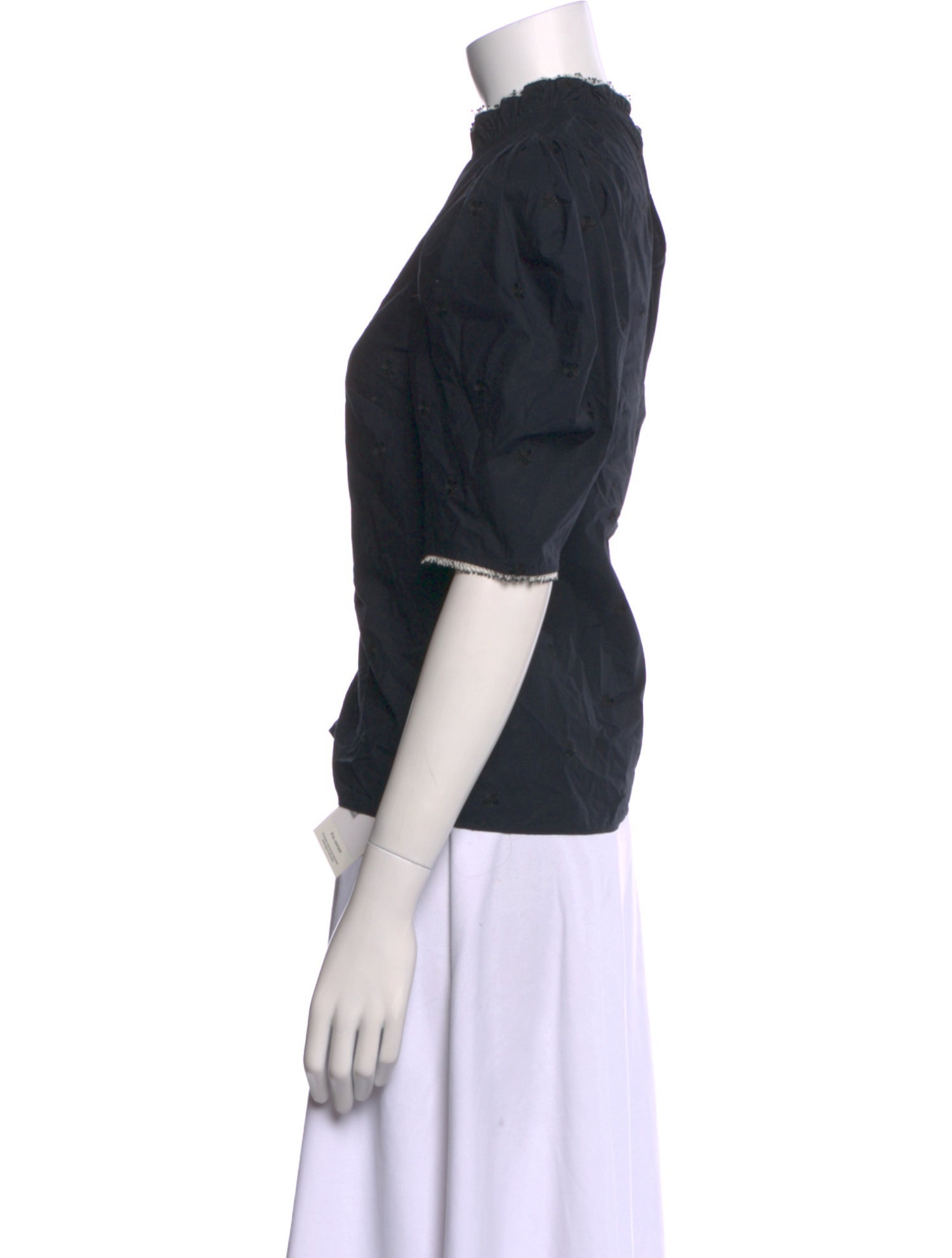 Ulla Johnson Mock Neck Short Sleeve Top