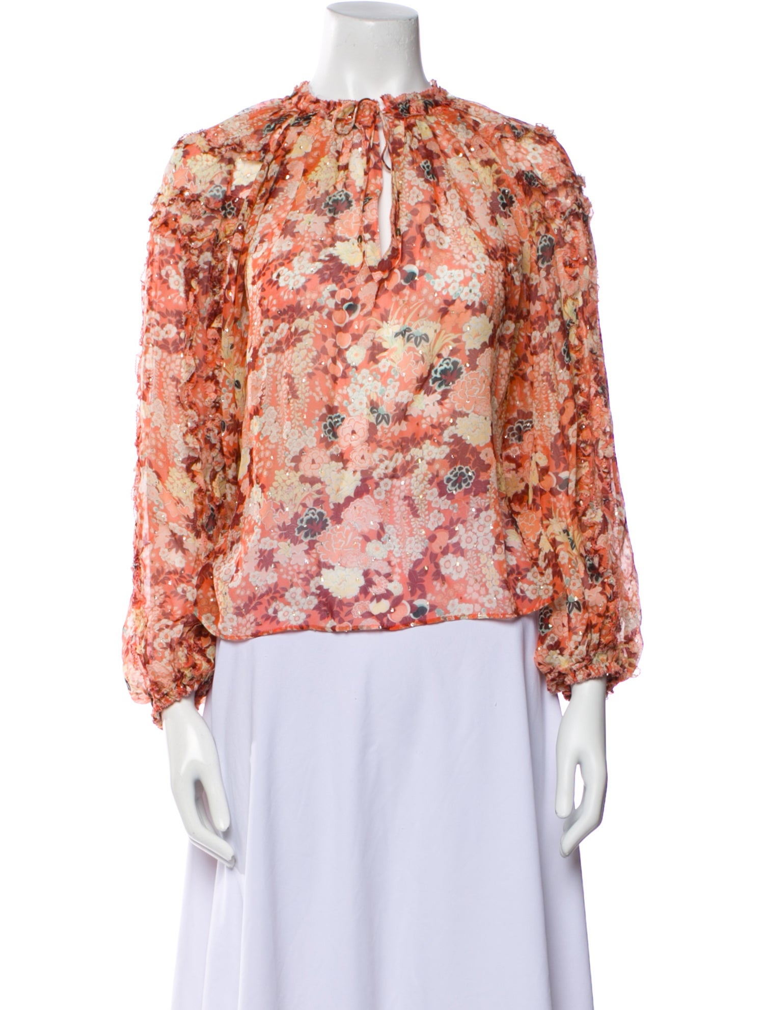 Ulla Johnson Silk Floral Print Blouse