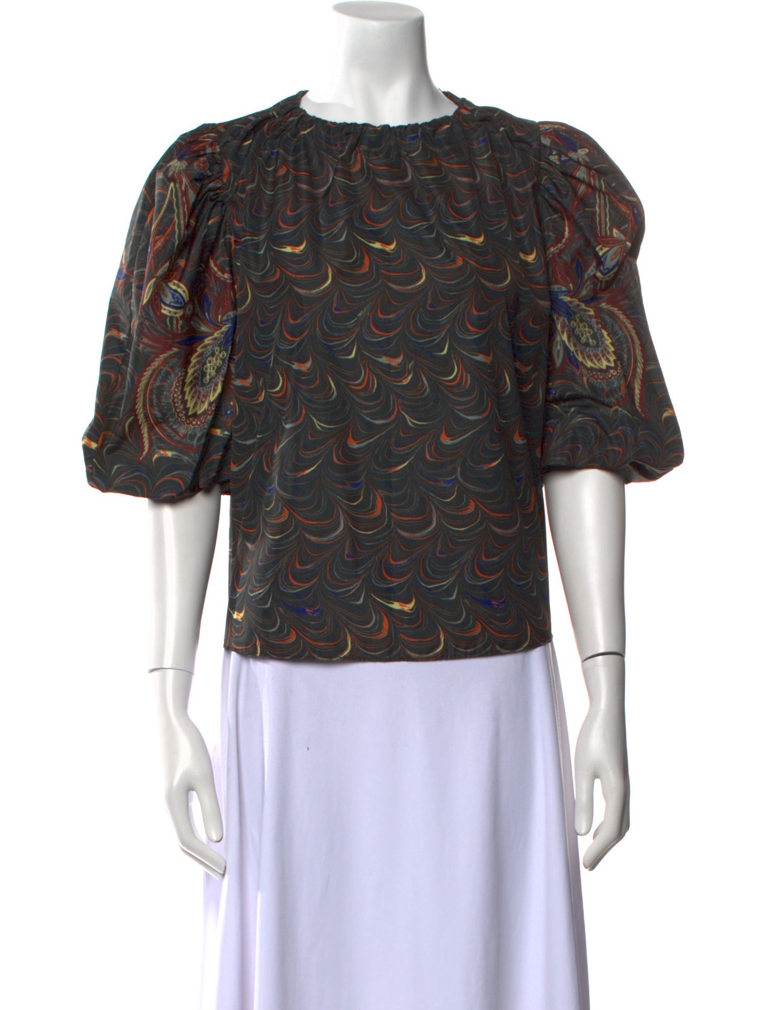 Ulla Johnson Printed Crew Neck Blouse