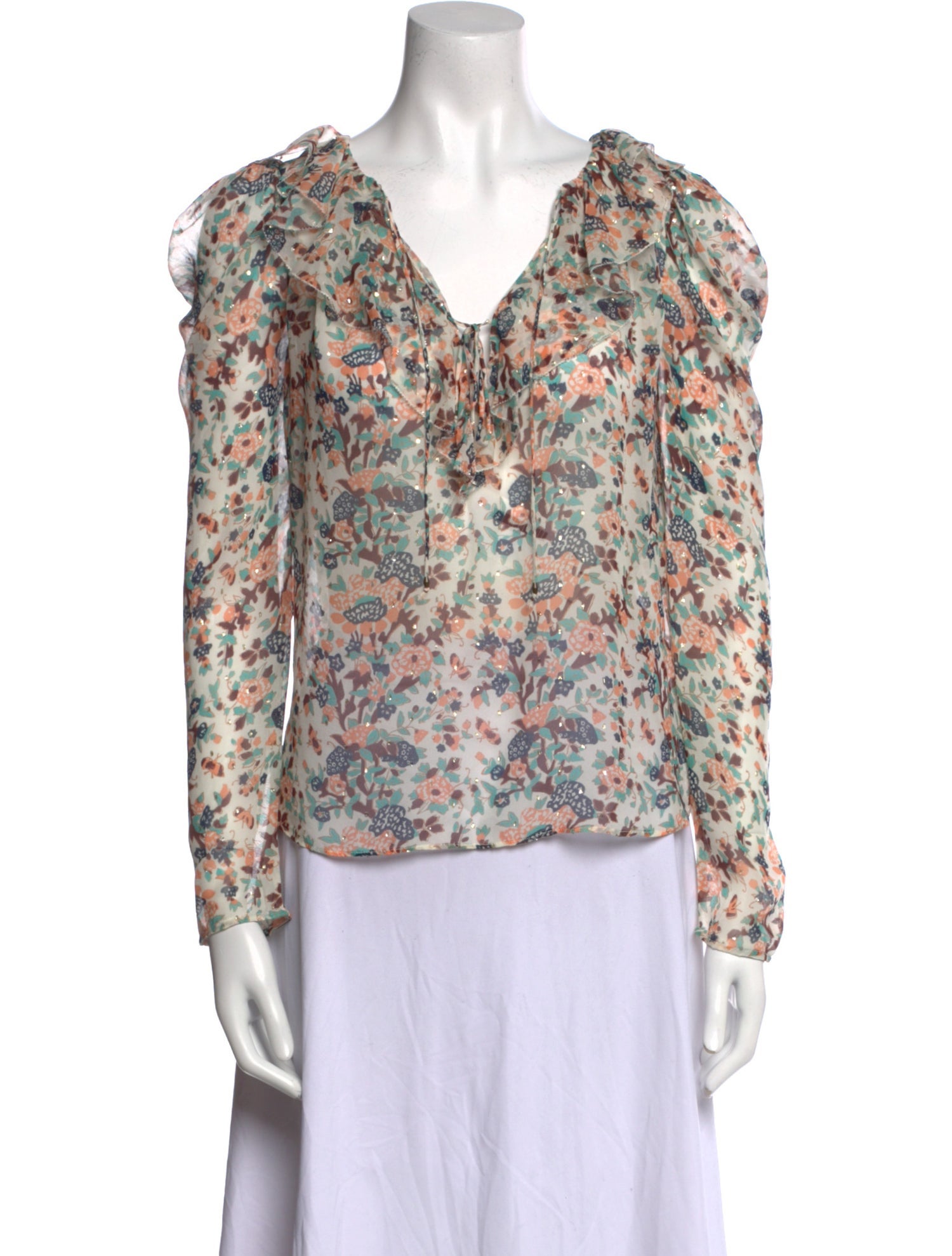 Ulla Johnson Silk Floral Print Blouse