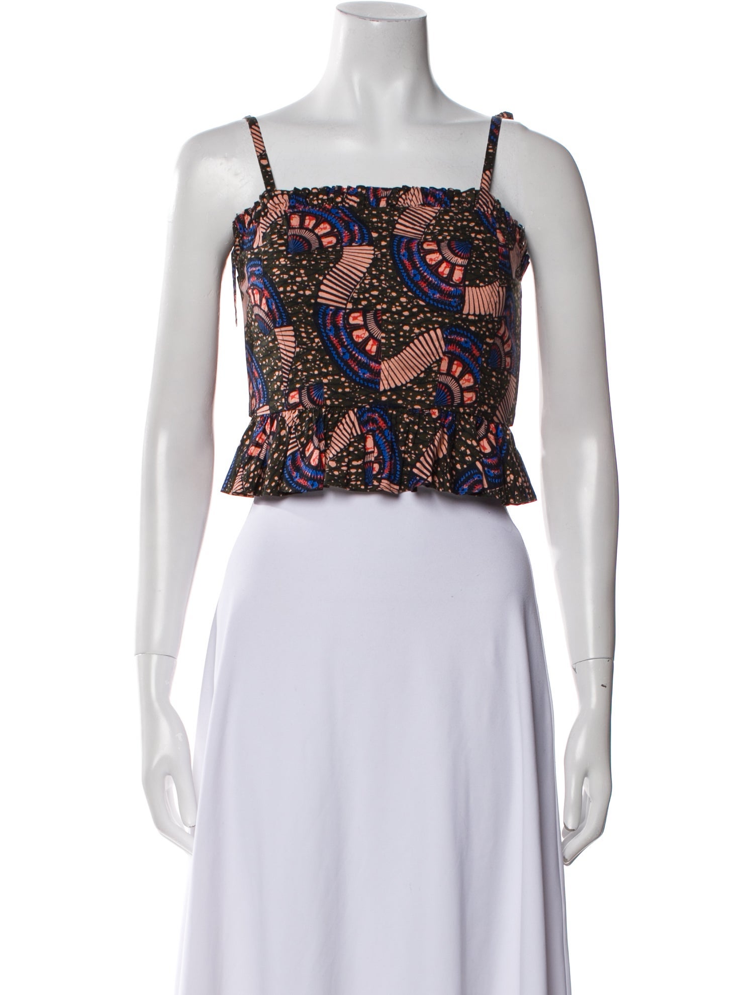 Ulla Johnson Paisley Print Square Neckline Crop Top