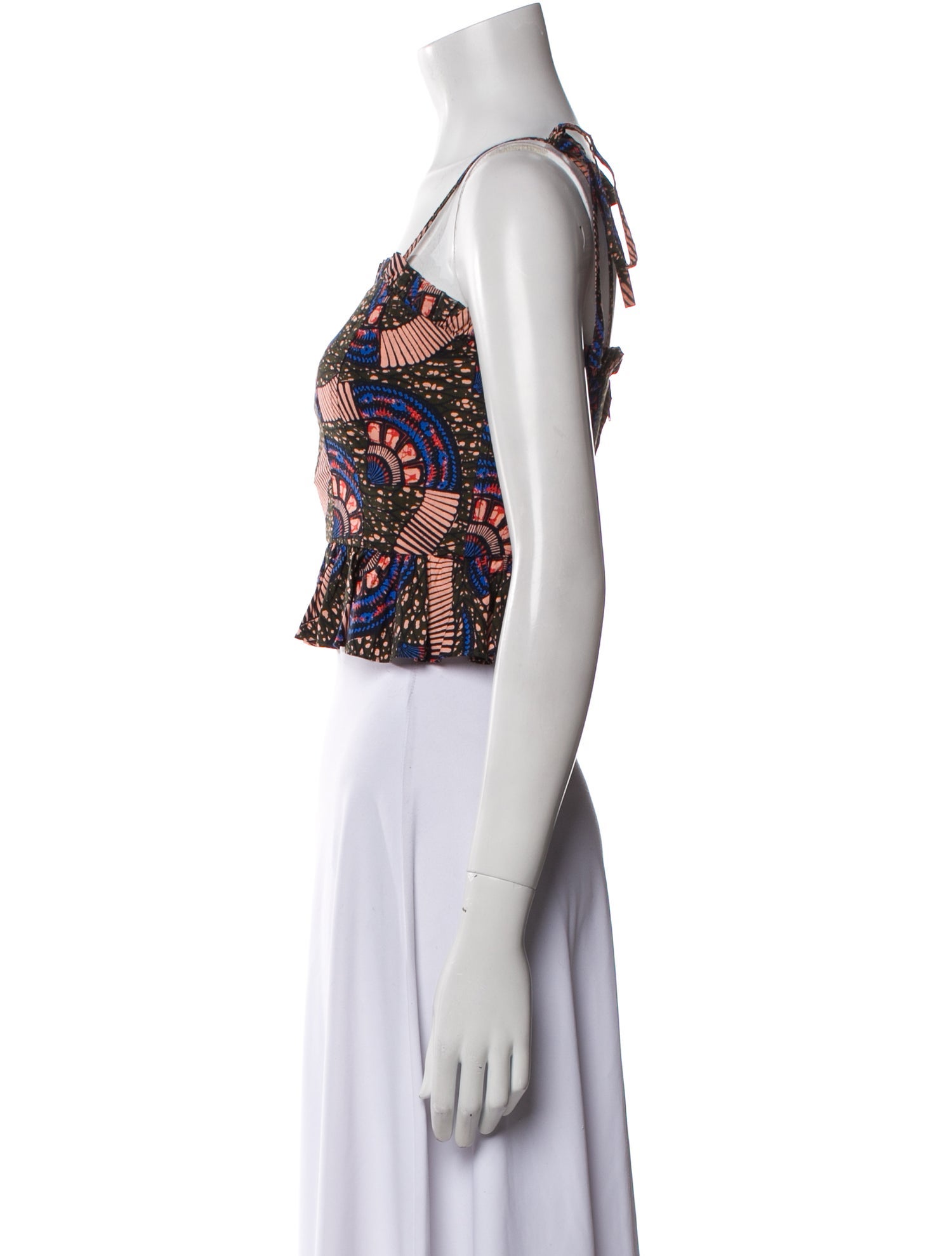 Ulla Johnson Paisley Print Square Neckline Crop Top