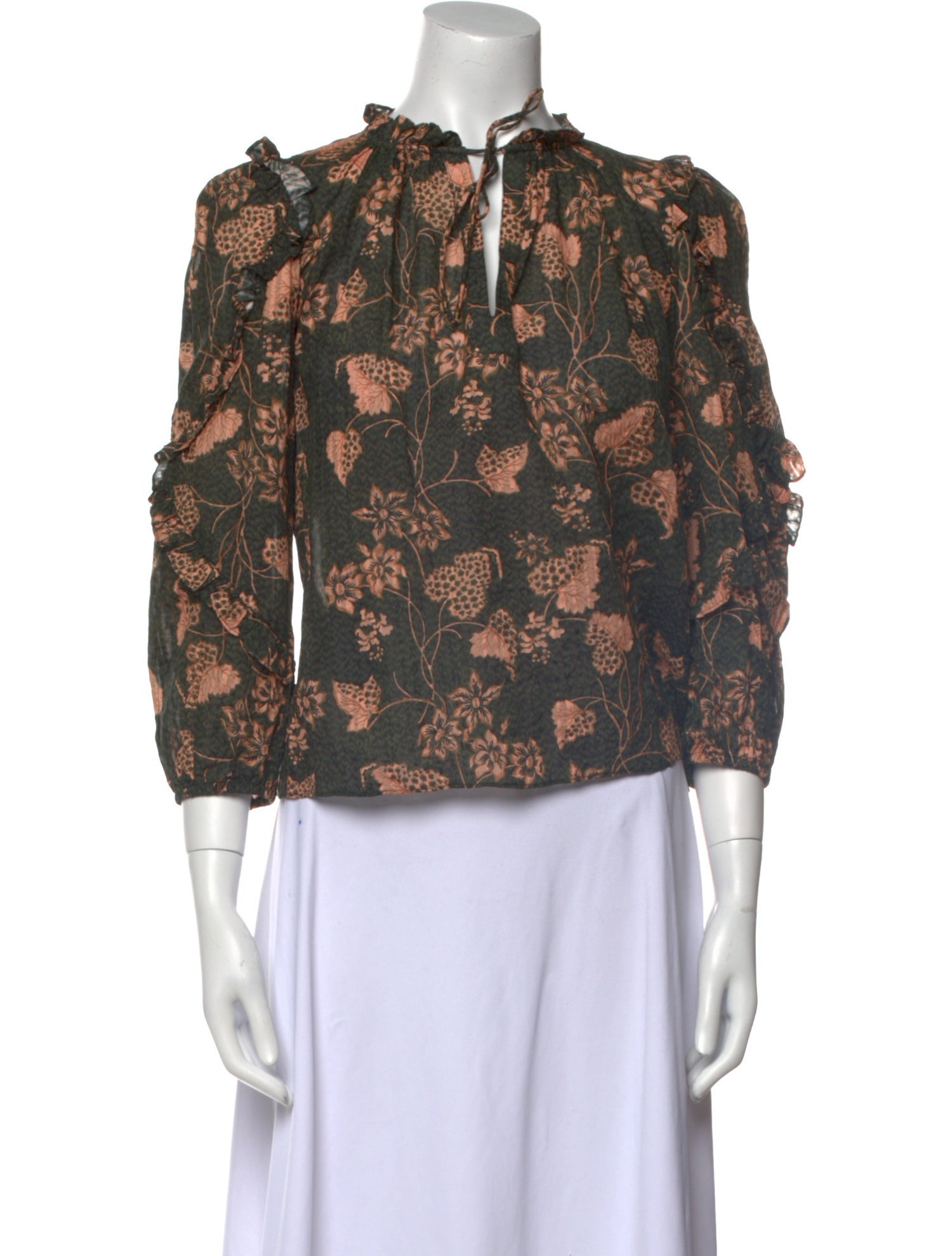 Ulla Johnson Floral Print Mock Neck Blouse