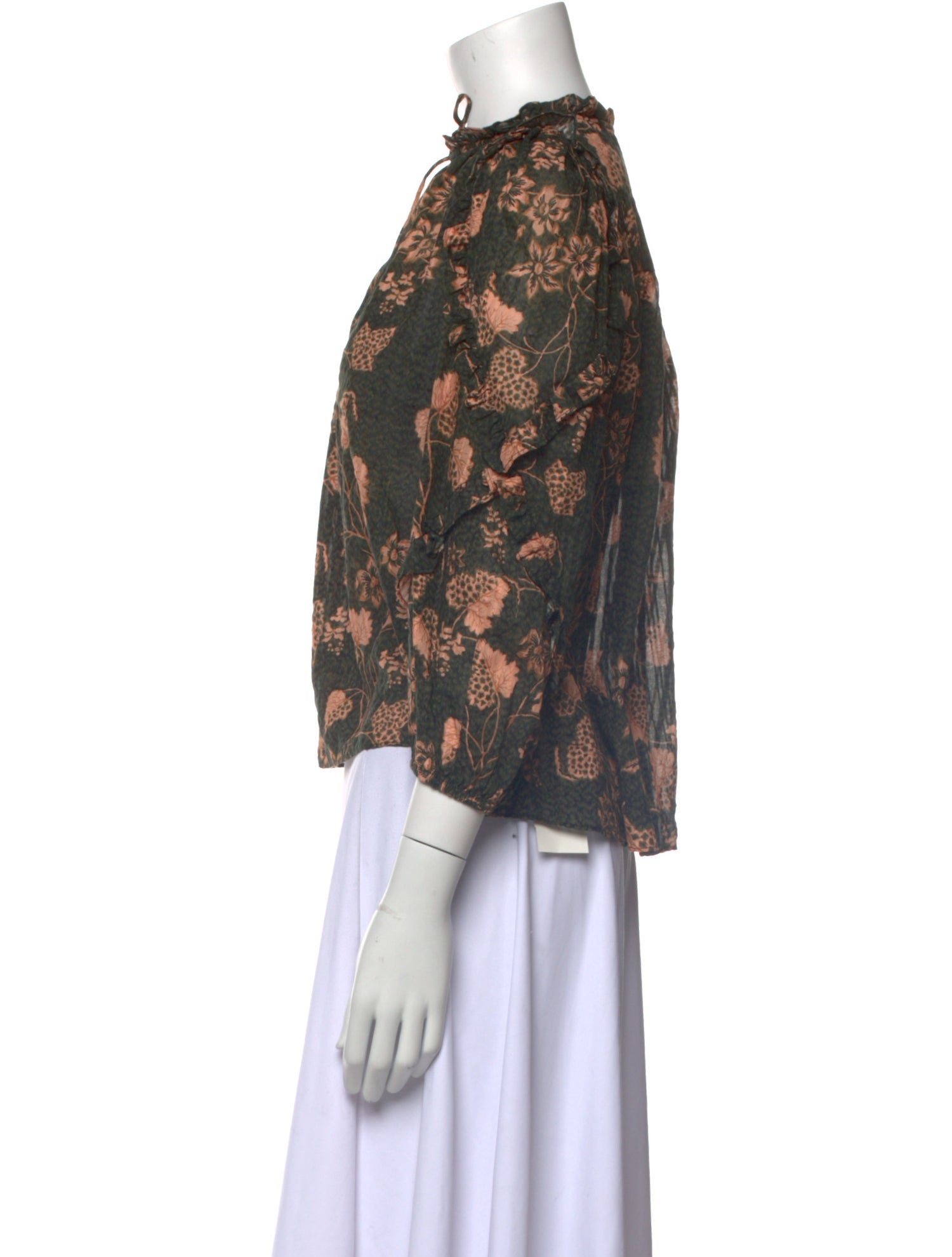 Ulla Johnson Floral Print Mock Neck Blouse