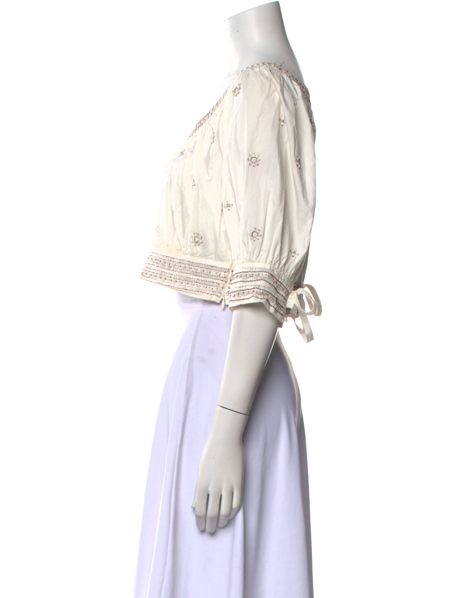 Ulla Johnson Striped Scoop Neck Crop Top