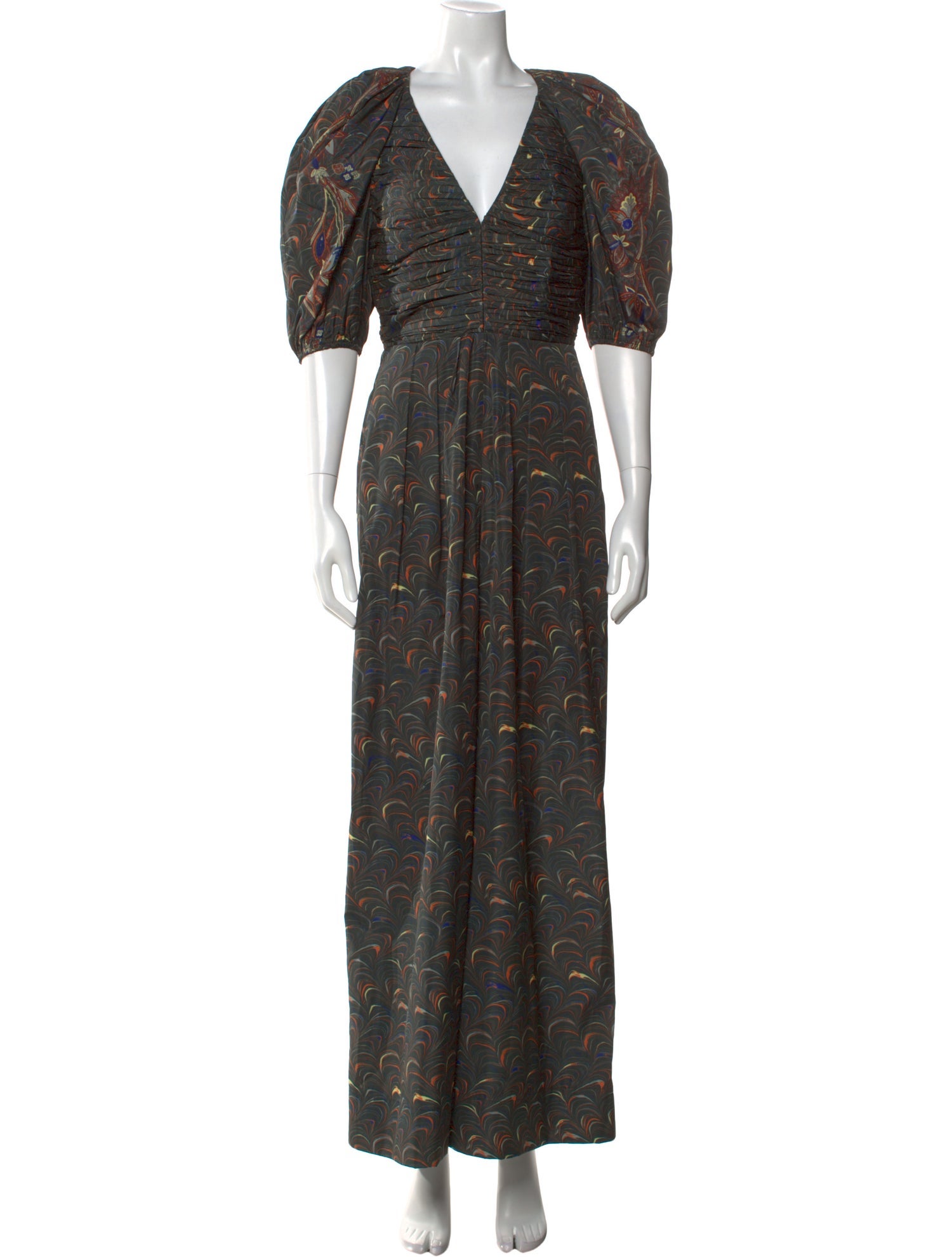 Ulla Johnson Printed Plunge Neckline Jumpsuit