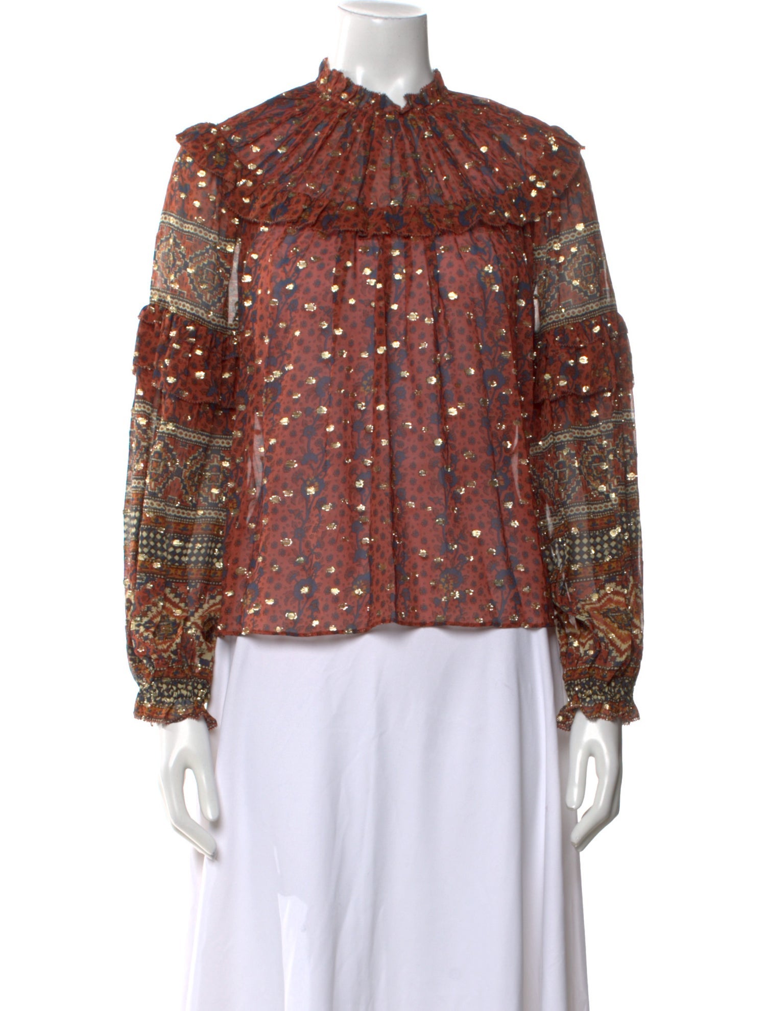 Ulla Johnson Silk Floral Print Blouse