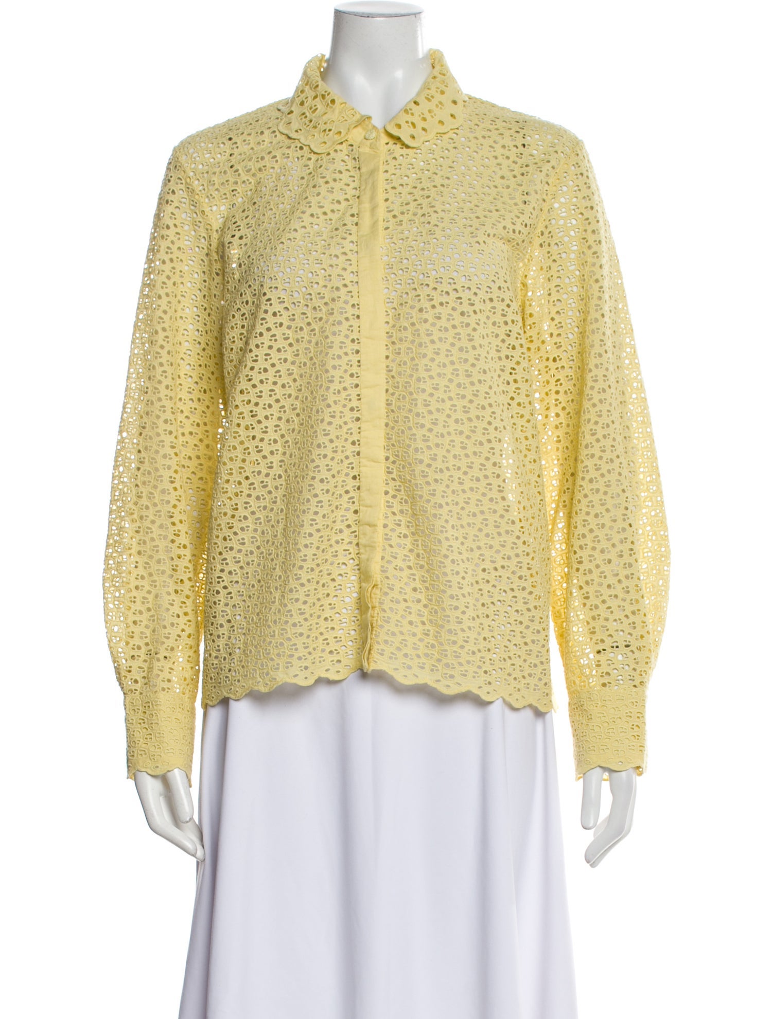 Ulla Johnson Mock Neck Long Sleeve Button-Up Top