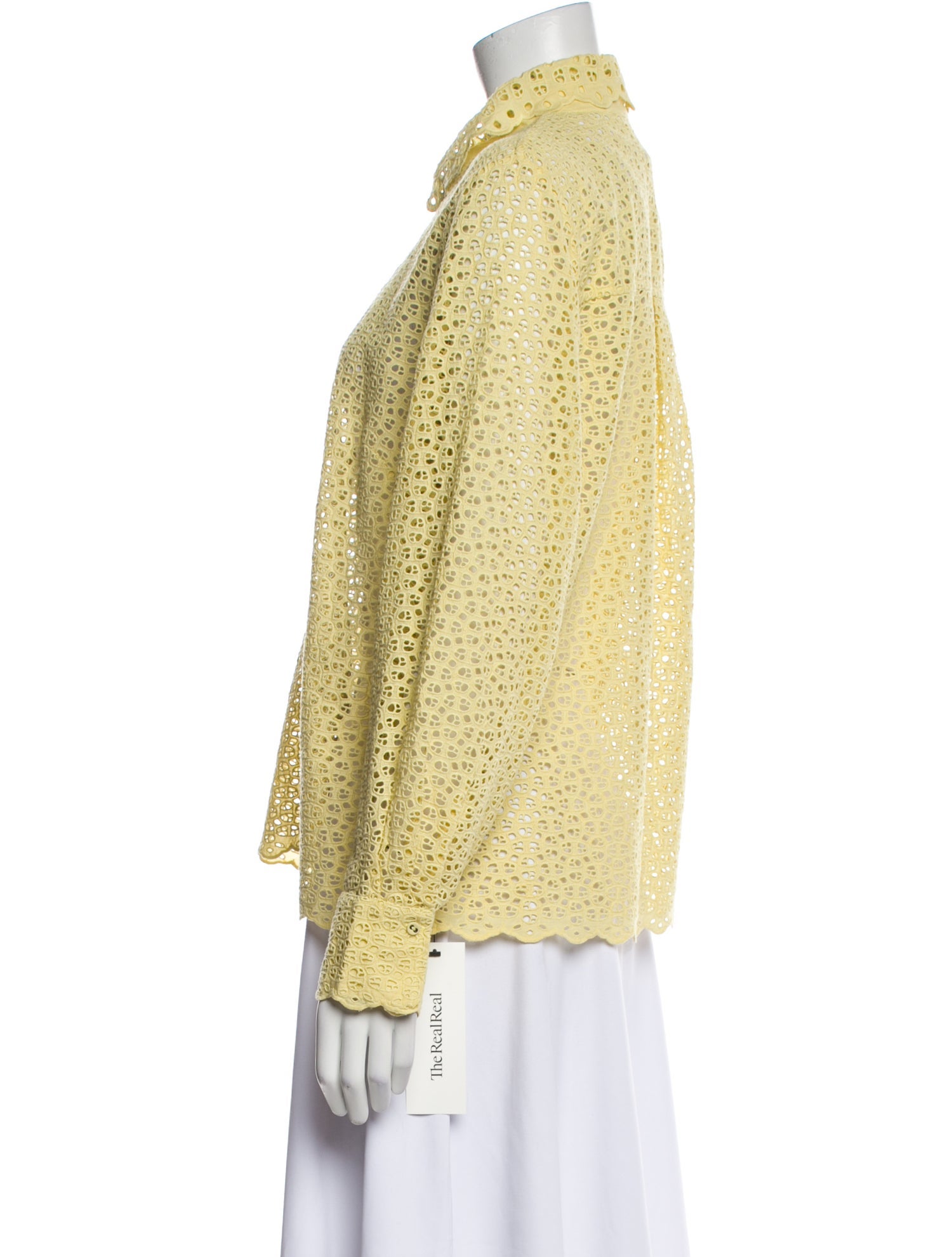 Ulla Johnson Mock Neck Long Sleeve Button-Up Top