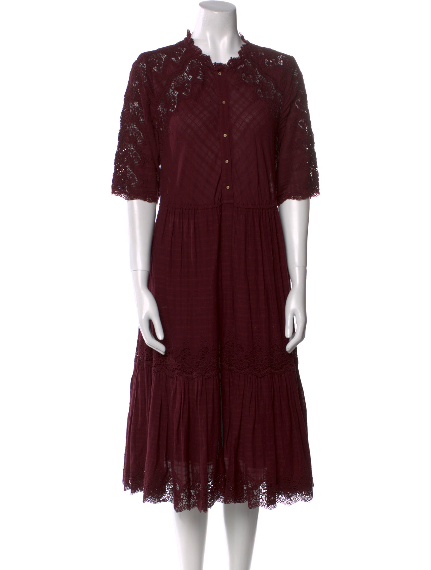 Ulla Johnson Mock Neck Midi Length Dress