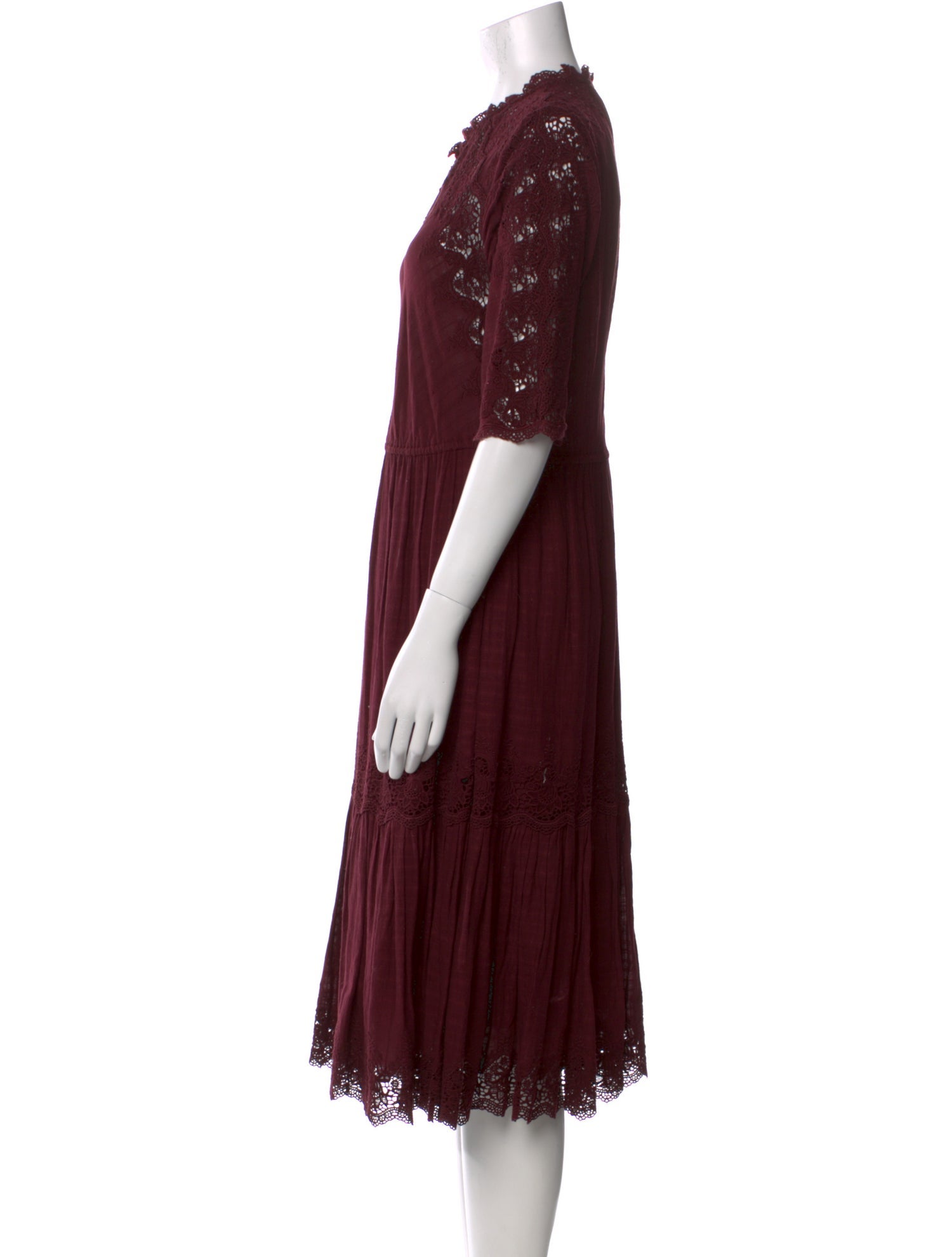 Ulla Johnson Mock Neck Midi Length Dress