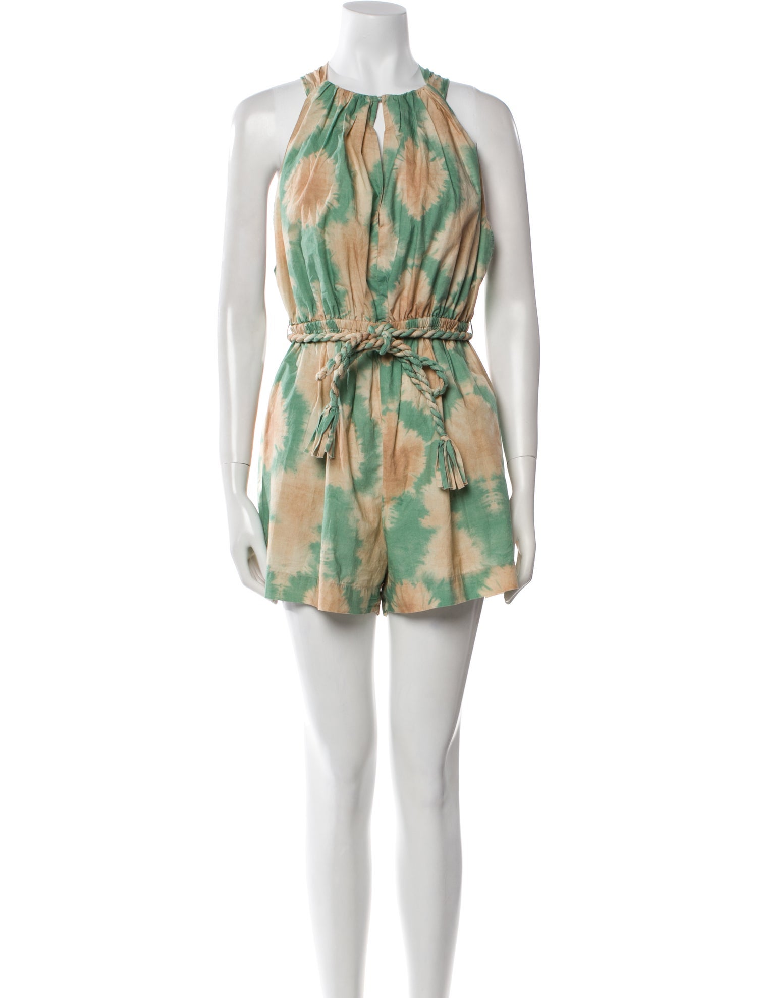 Ulla Johnson Tie-Dye Print Crew Neck Romper