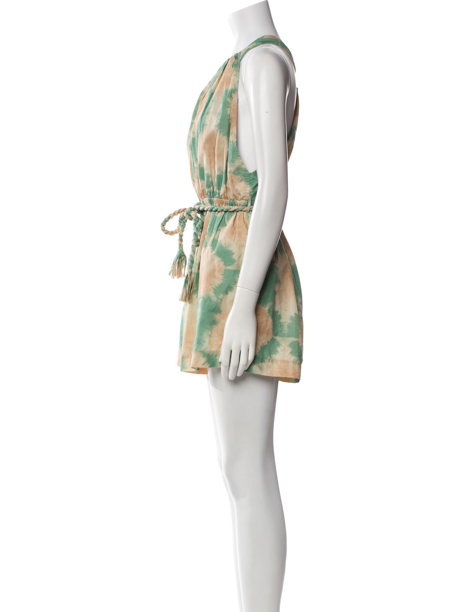 Ulla Johnson Tie-Dye Print Crew Neck Romper