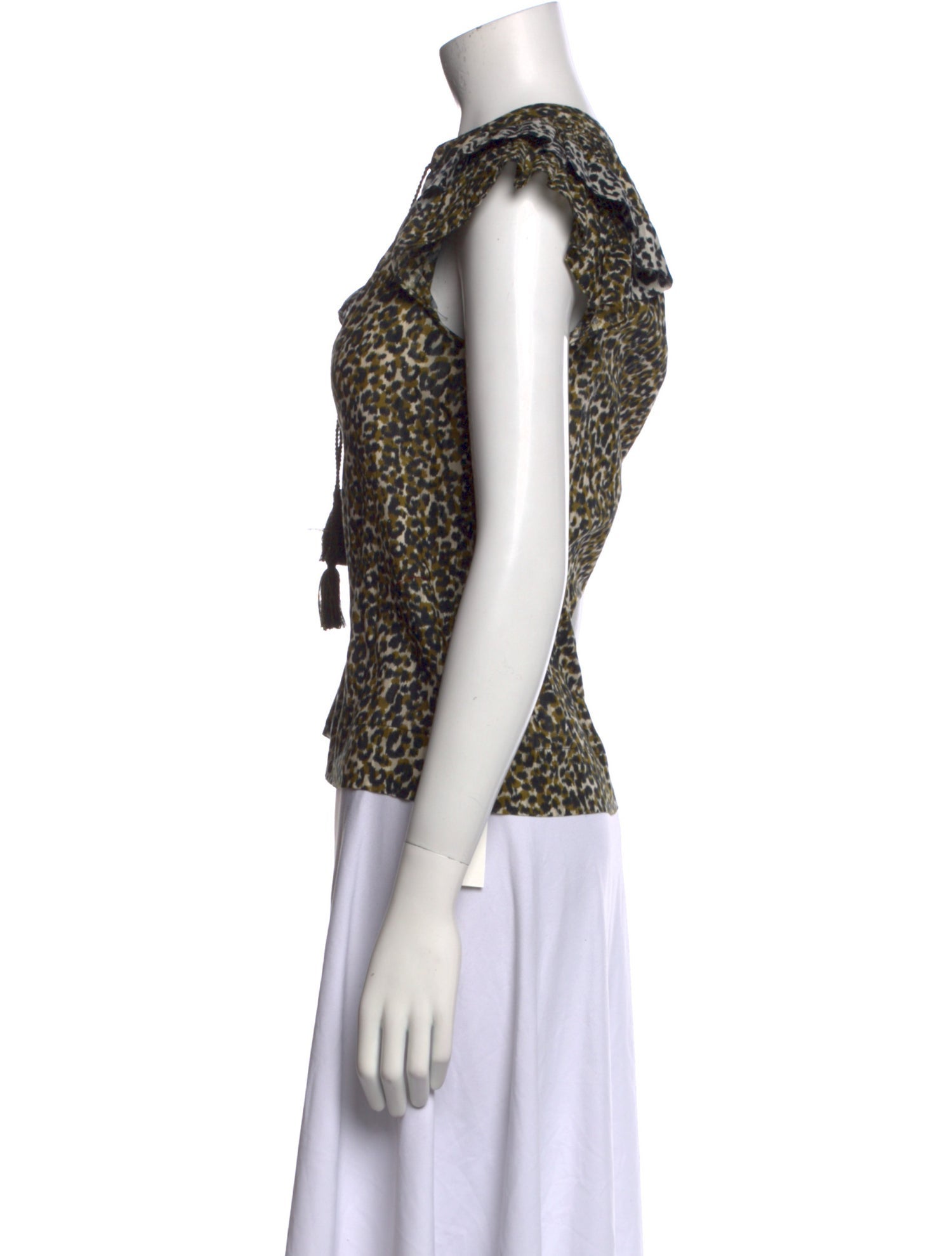 Ulla Johnson Animal Print V-Neck Top