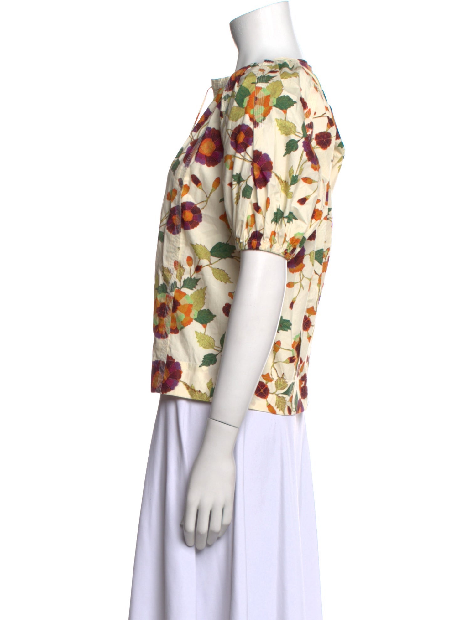 Ulla Johnson Floral Print V-Neck Blouse
