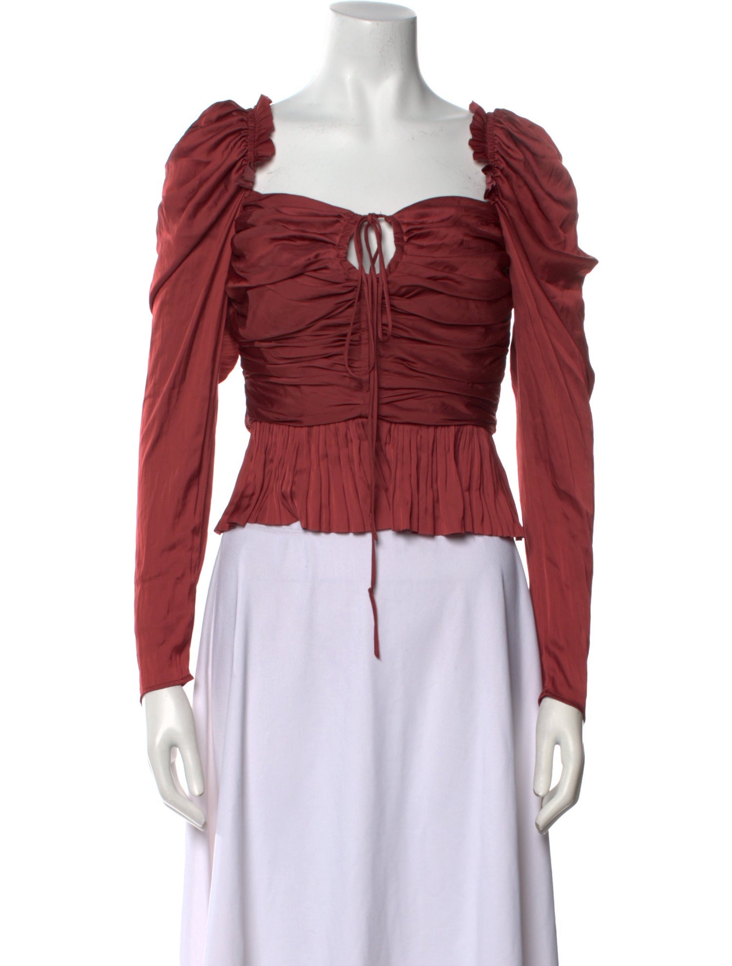 Ulla Johnson Square Neckline Long Sleeve Crop Top