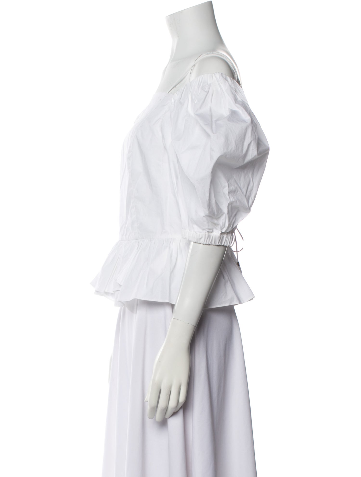 Ulla Johnson Square Neckline Three-Quarter Sleeve Crop Top