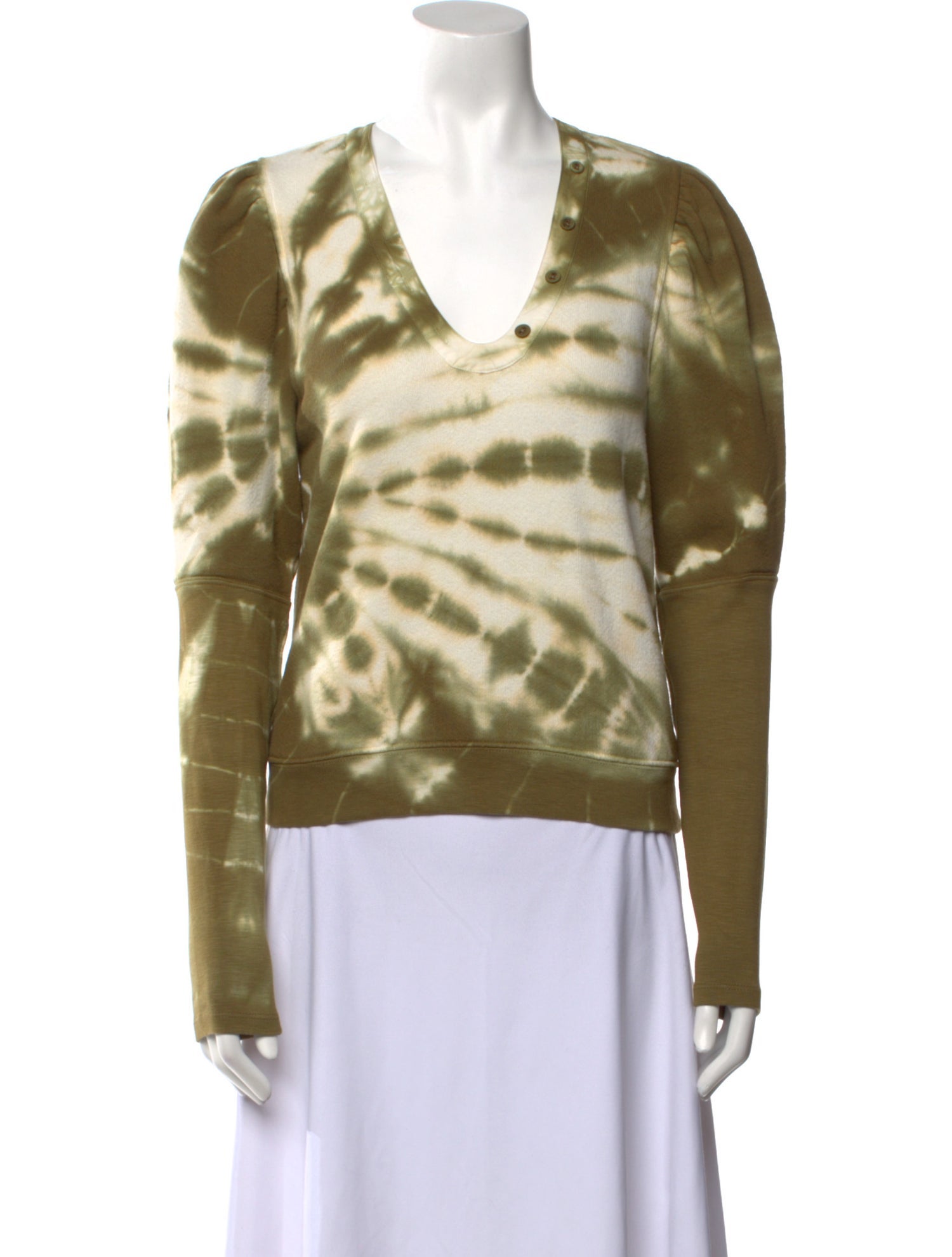 Ulla Johnson Tie-Dye Print V-Neck Top