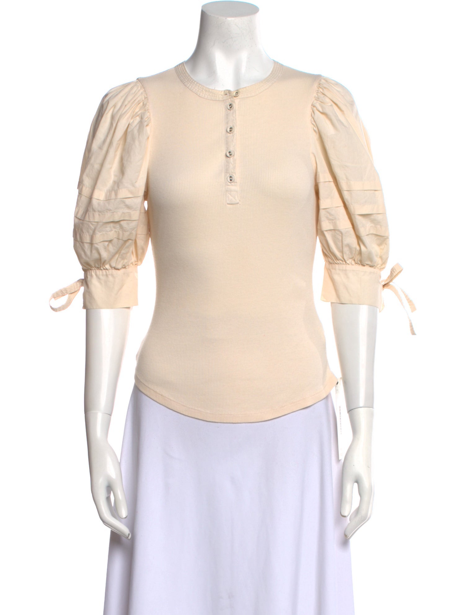 Ulla Johnson Crew Neck Three-Quarter Sleeve Top