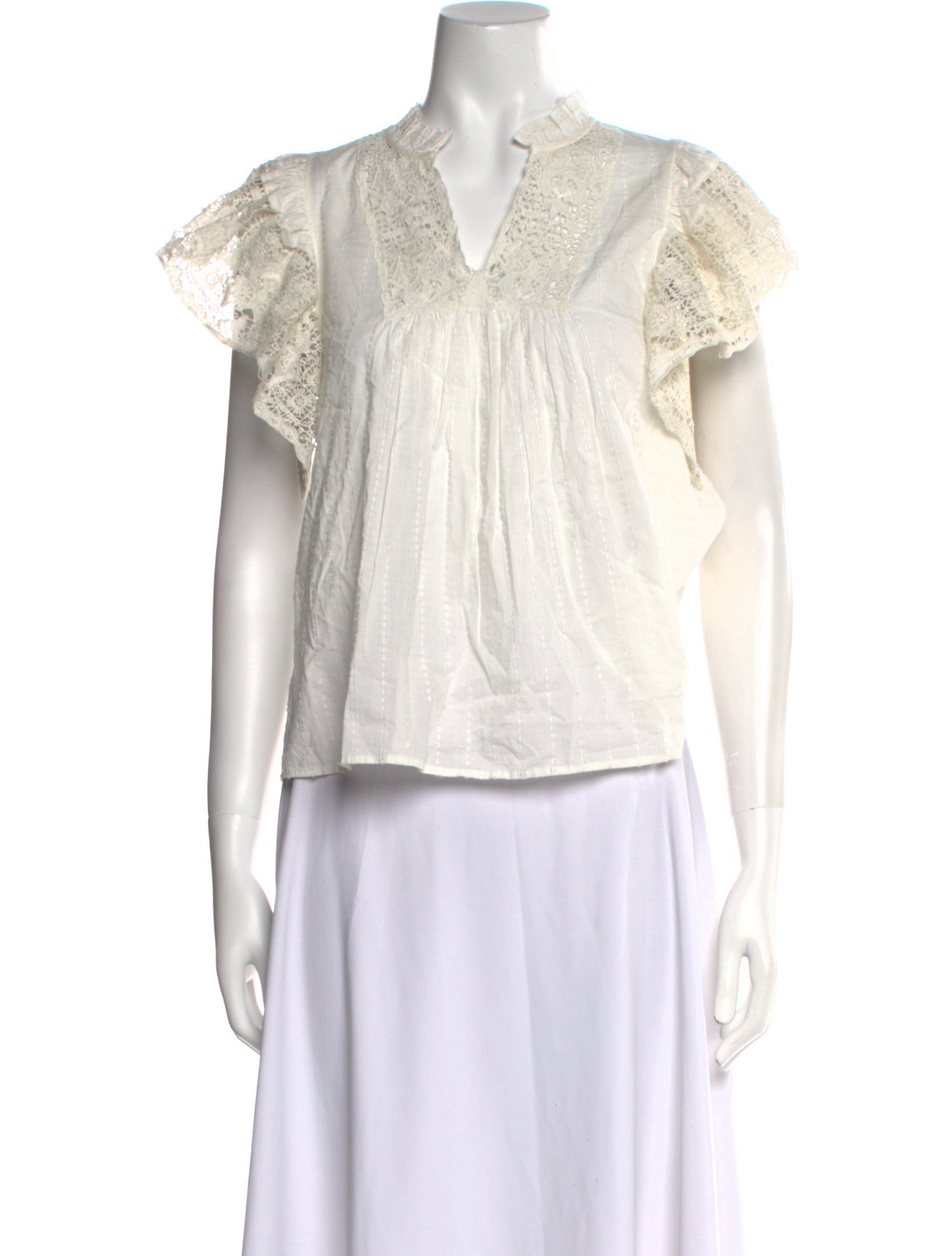 Ulla Johnson V-Neck Short Sleeve Blouse w/ Tags