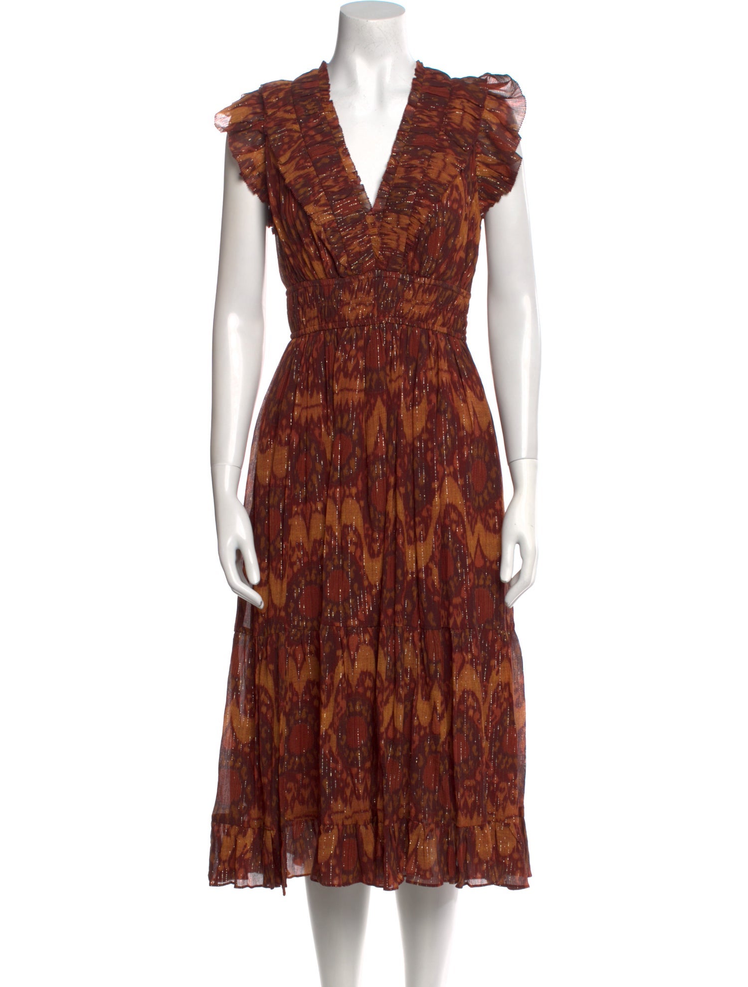 Ulla Johnson Floral Print Midi Length Dress