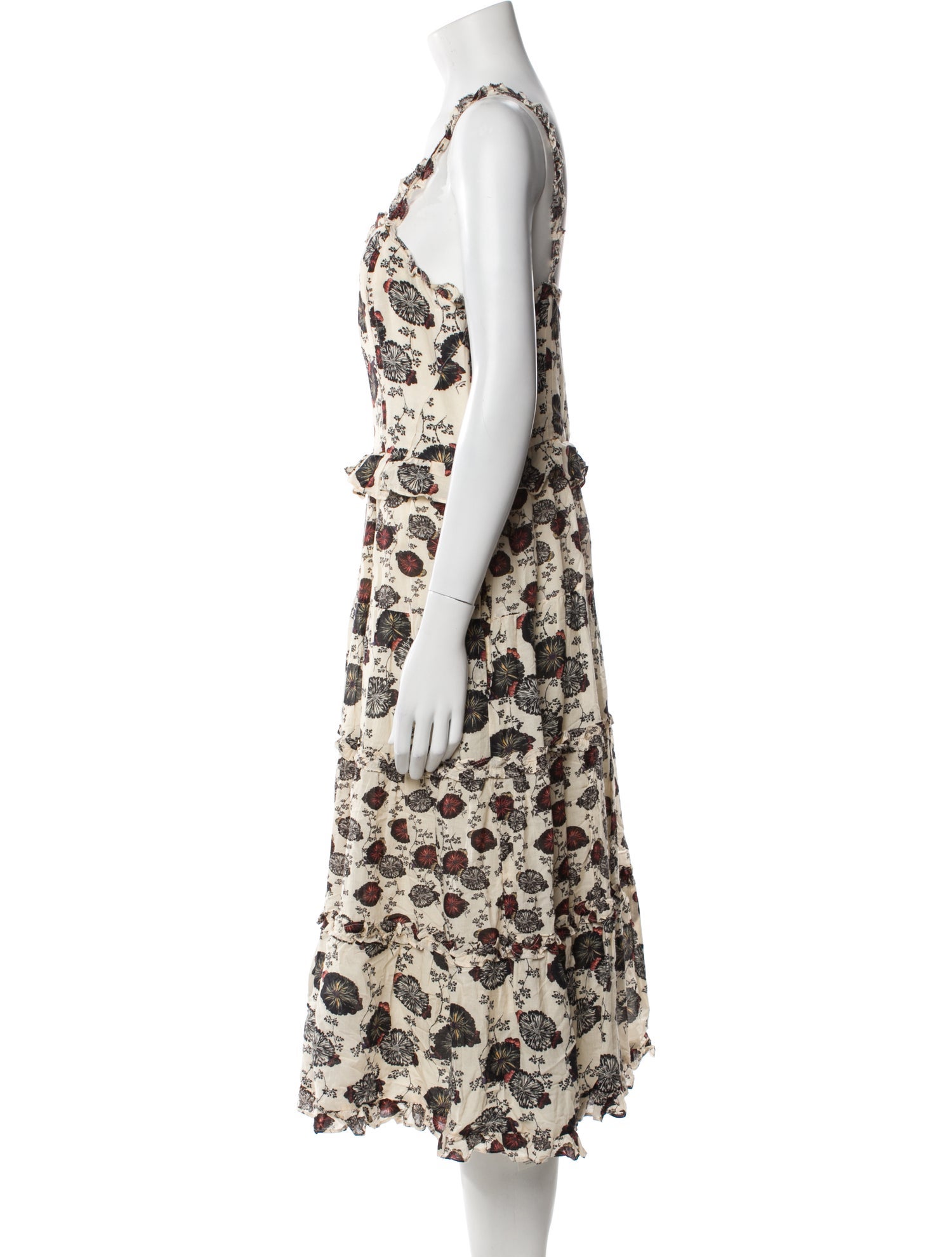 Ulla Johnson Floral Print Midi Length Dress