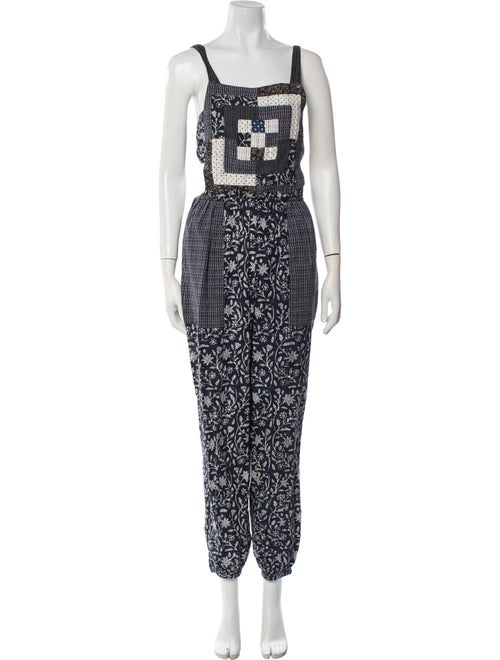 Ulla Johnson Floral Print Square Neckline Jumpsuit